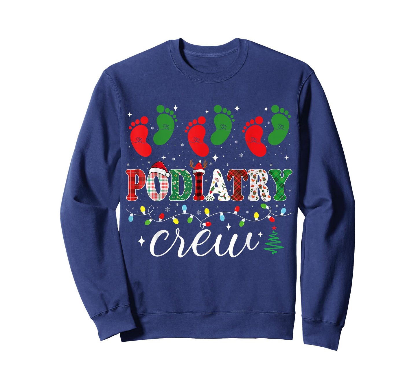 Podiatry Crew Christmas Footprint Podiatrist Xmas Podiatry T-Shirt