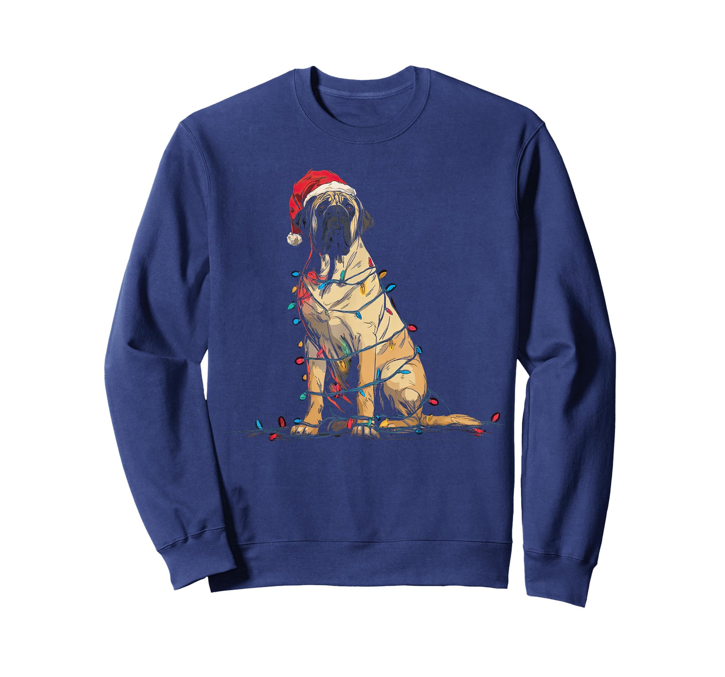 Funny English Mastiff Christmas Graphics Dog Lights Lover T-Shirt