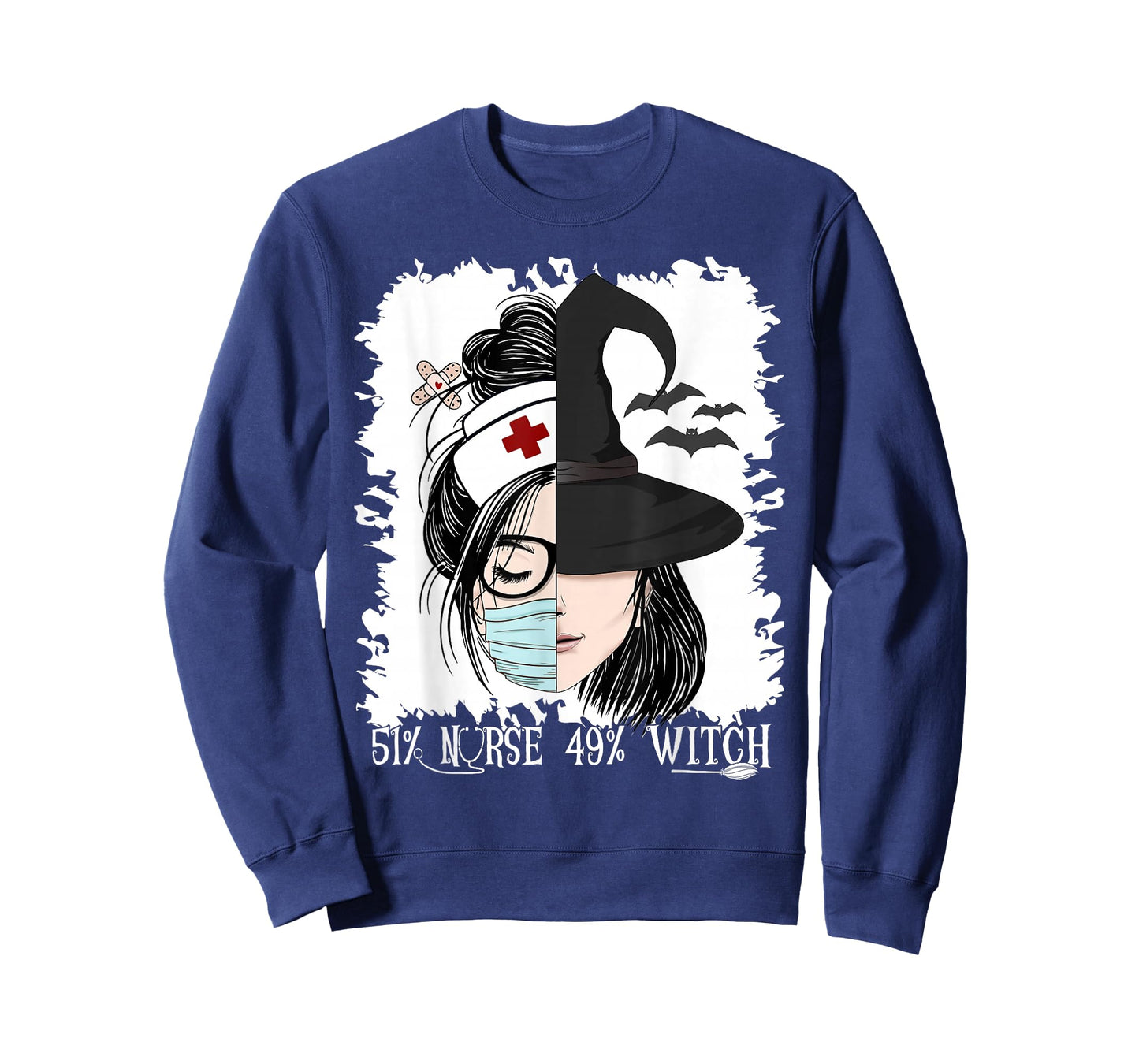 Women’s Halloween 51% Nurse 49% Witch Cute Spooky Season T-Shirt