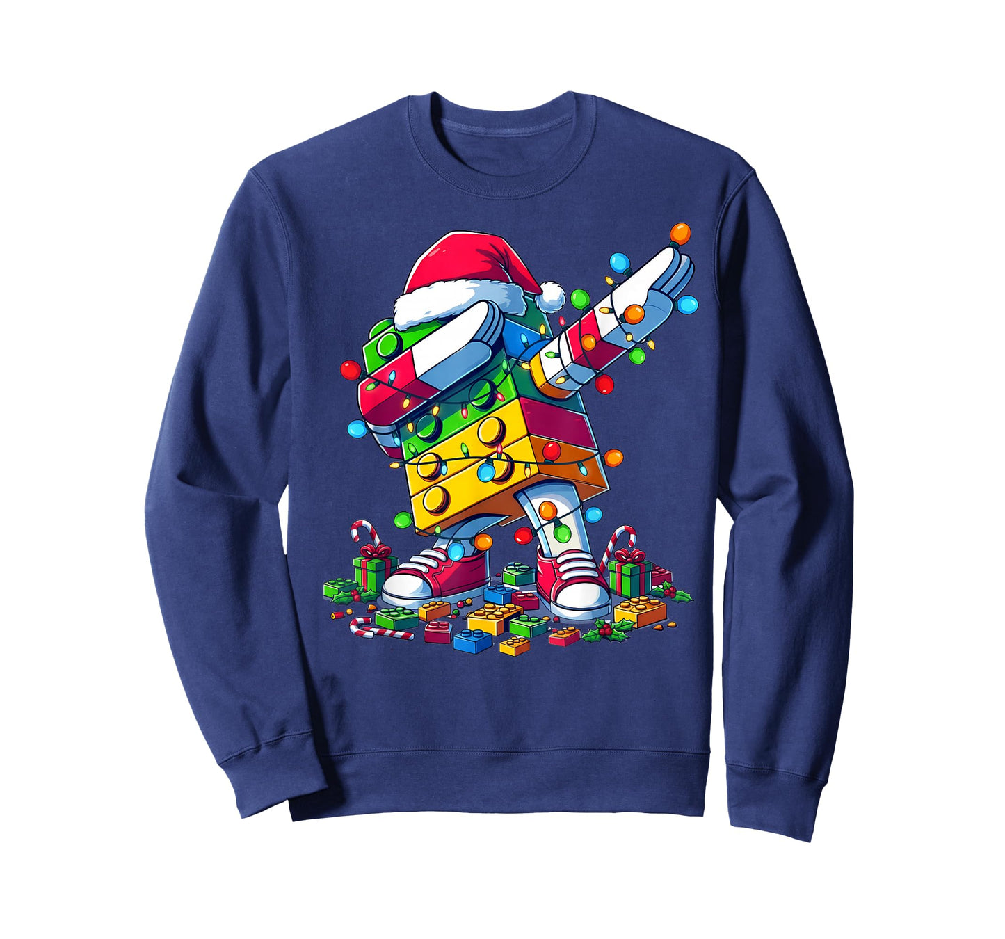 Master Builder Kids Building Blocks Dabbing Christmas Lights T-Shirt