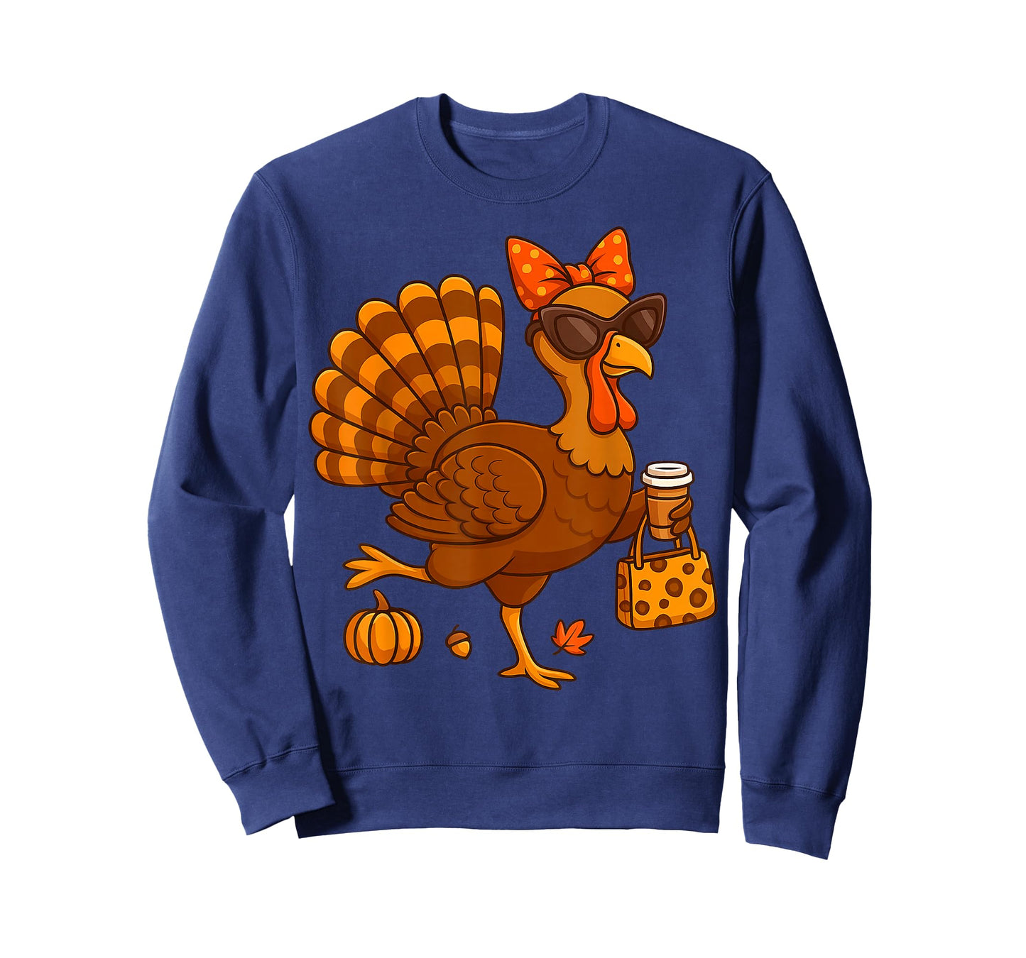 Stylish Turkey Fall Fashion Coffee Lover Thanksgiving Gifts T-Shirt