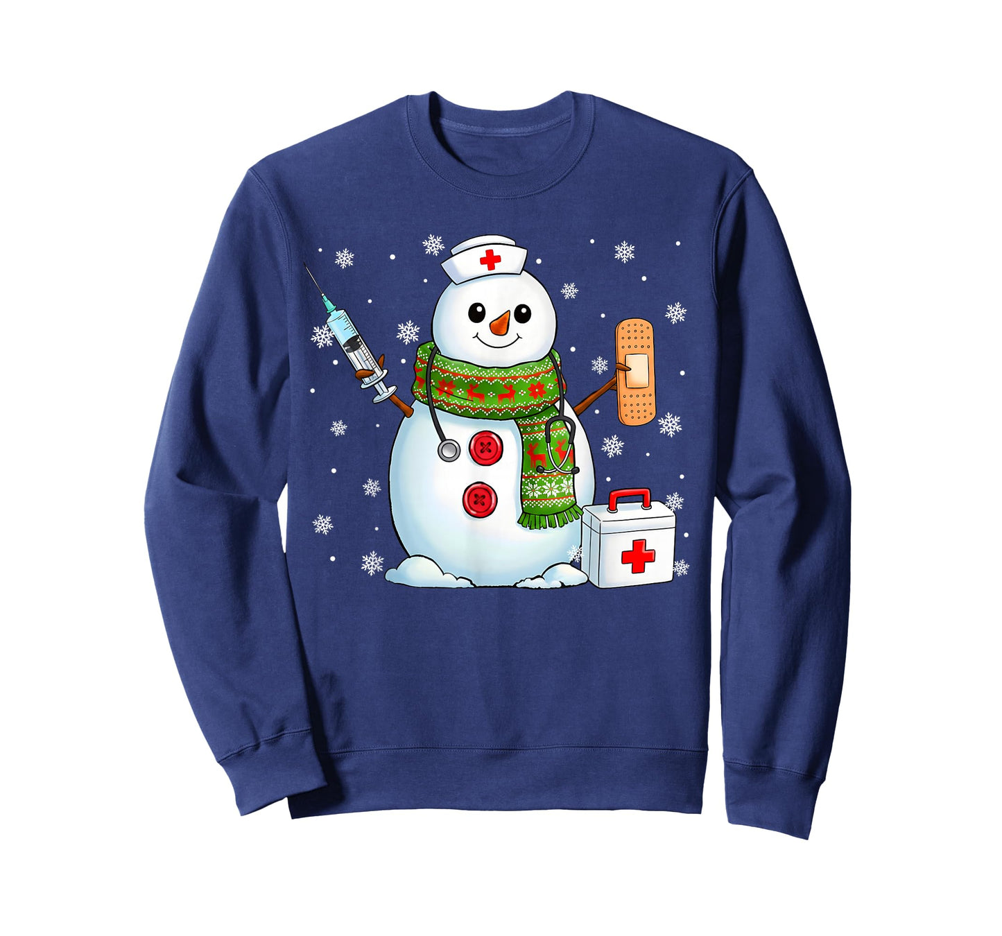 Funny Snowman Nurse Pjs Pajamas Christmas Xmas Women Men T-Shirt