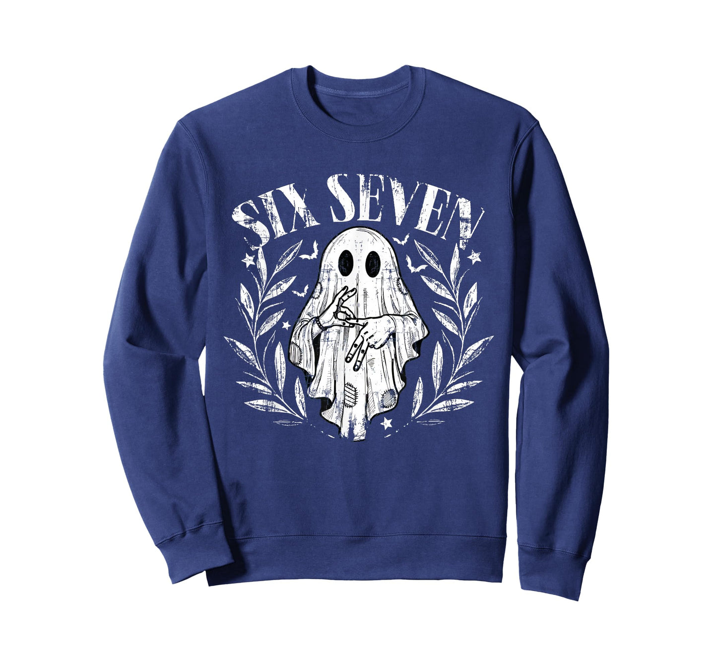 Funny Six Seven 6 7 Meme Slang Halloween Ghost T-Shirt