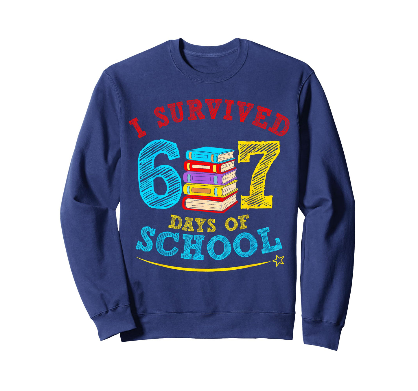 I Survived 67 Days of School Book Six Seven Students Teacher T-Shirt