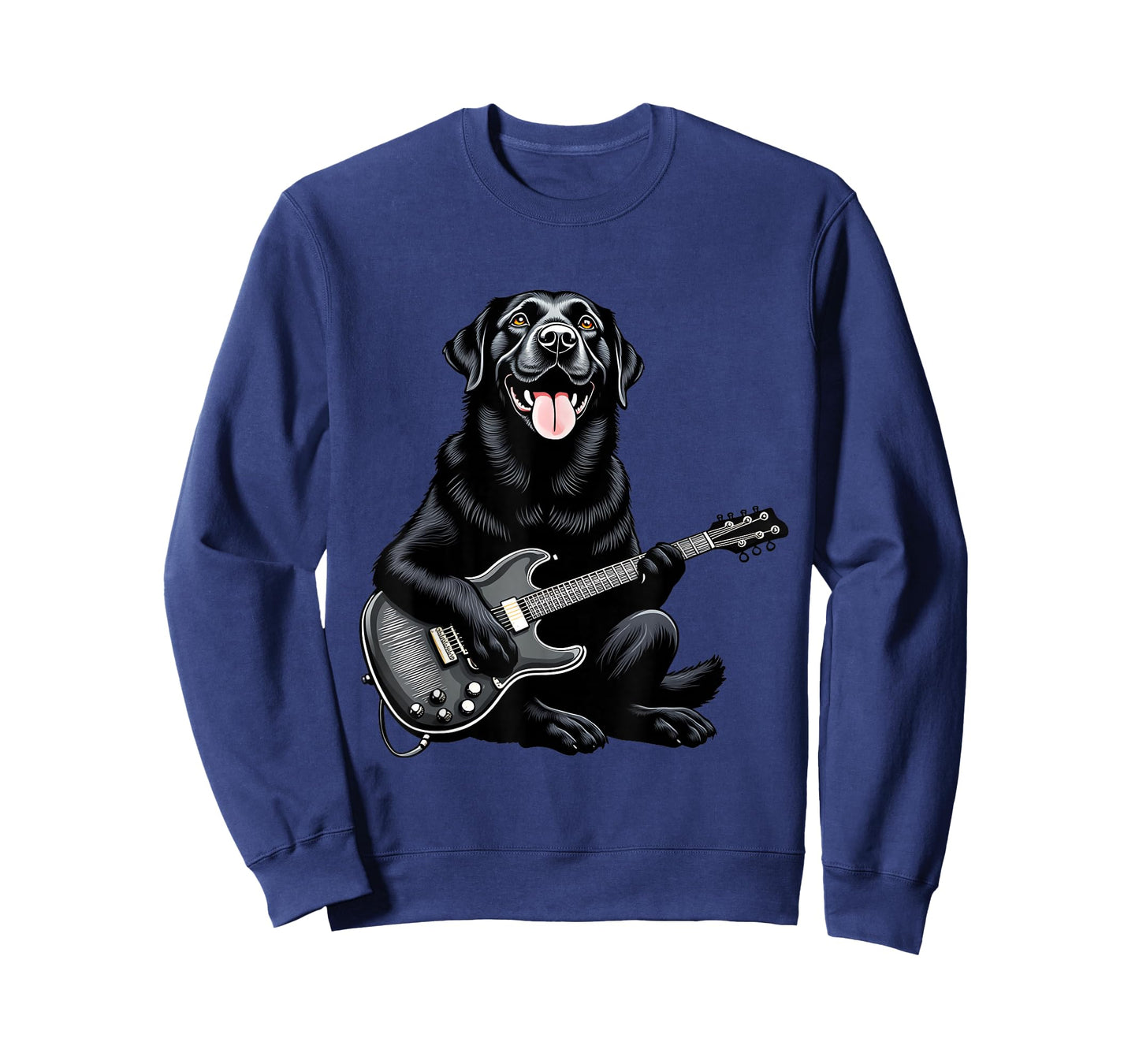 Funny Black Labrador Playing Electric Guitar Music Lovers T-Shirt