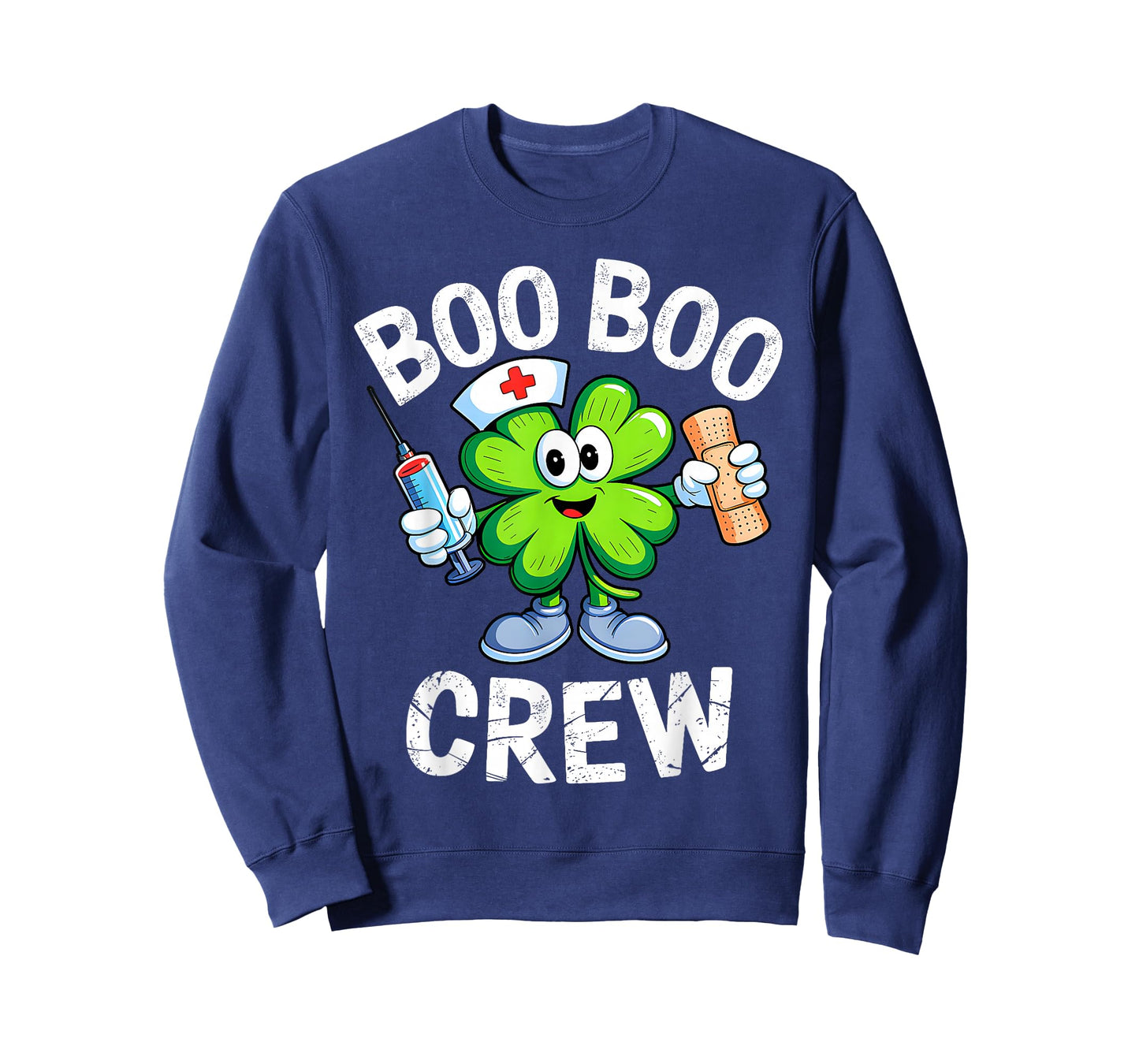 Boo Boo Crew St Patricks Day Nurse Scrub Top Saint Pattys T-Shirt