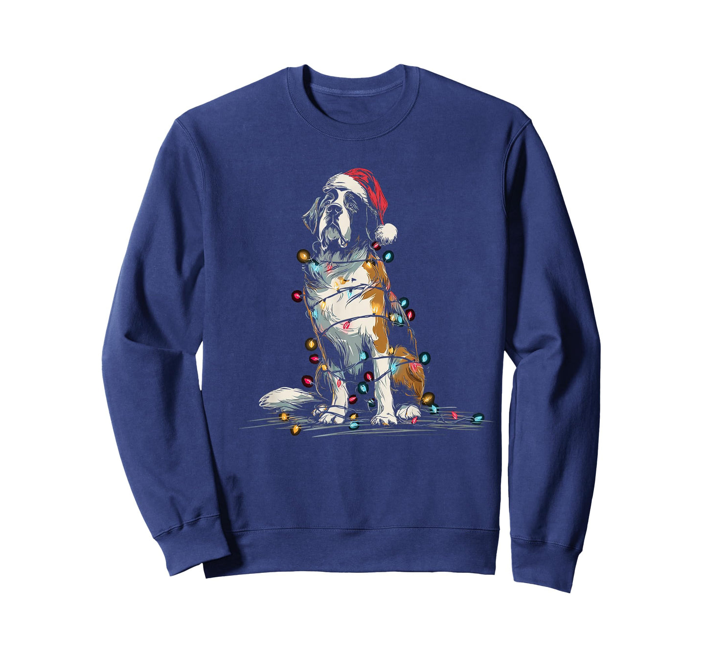 Funny St. Saint Bernard Christmas Graphics Dog Lights Lover T-Shirt