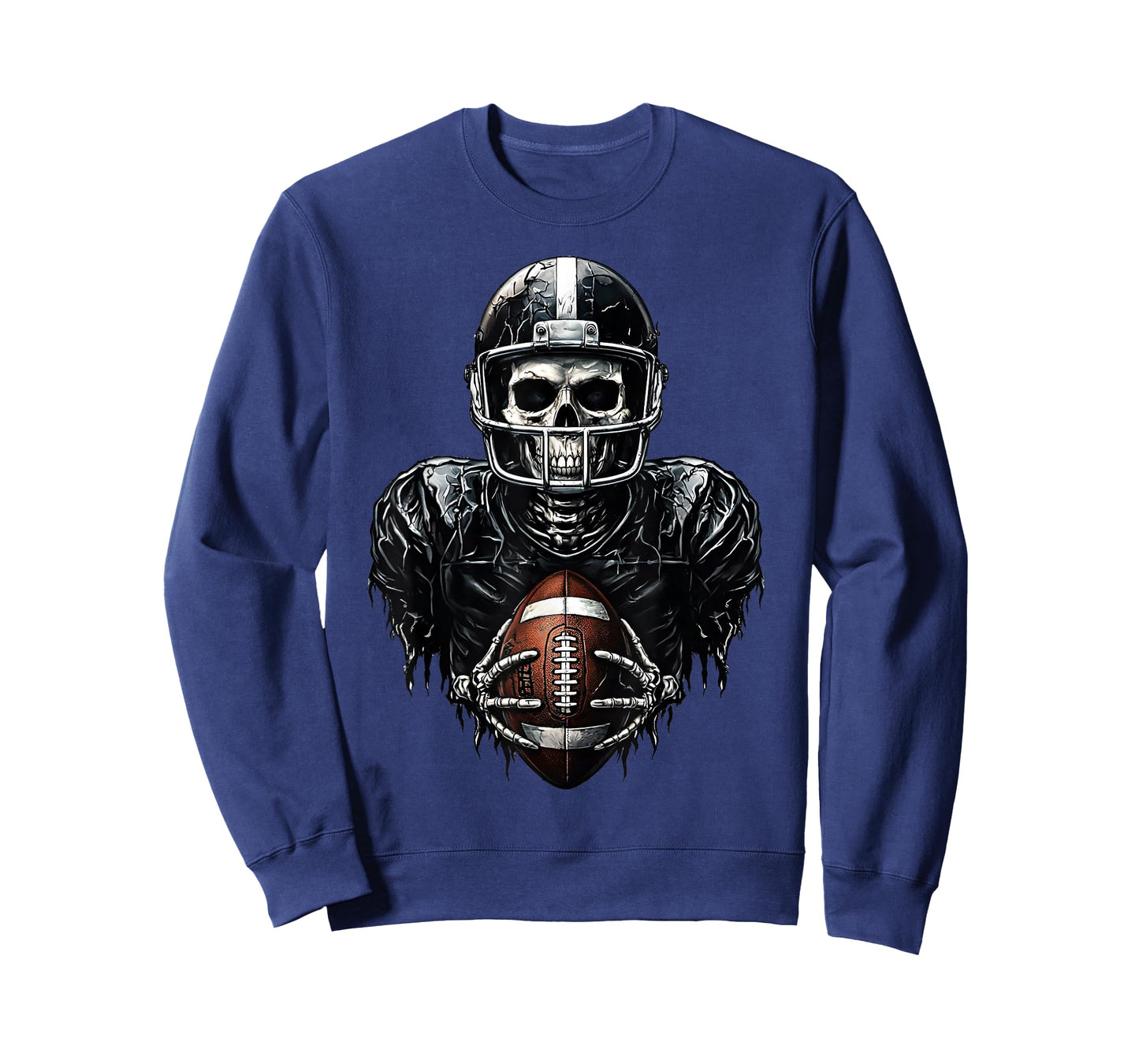 Halloween Skeleton Football Player Spooky Sports Graphic T-Shirt
