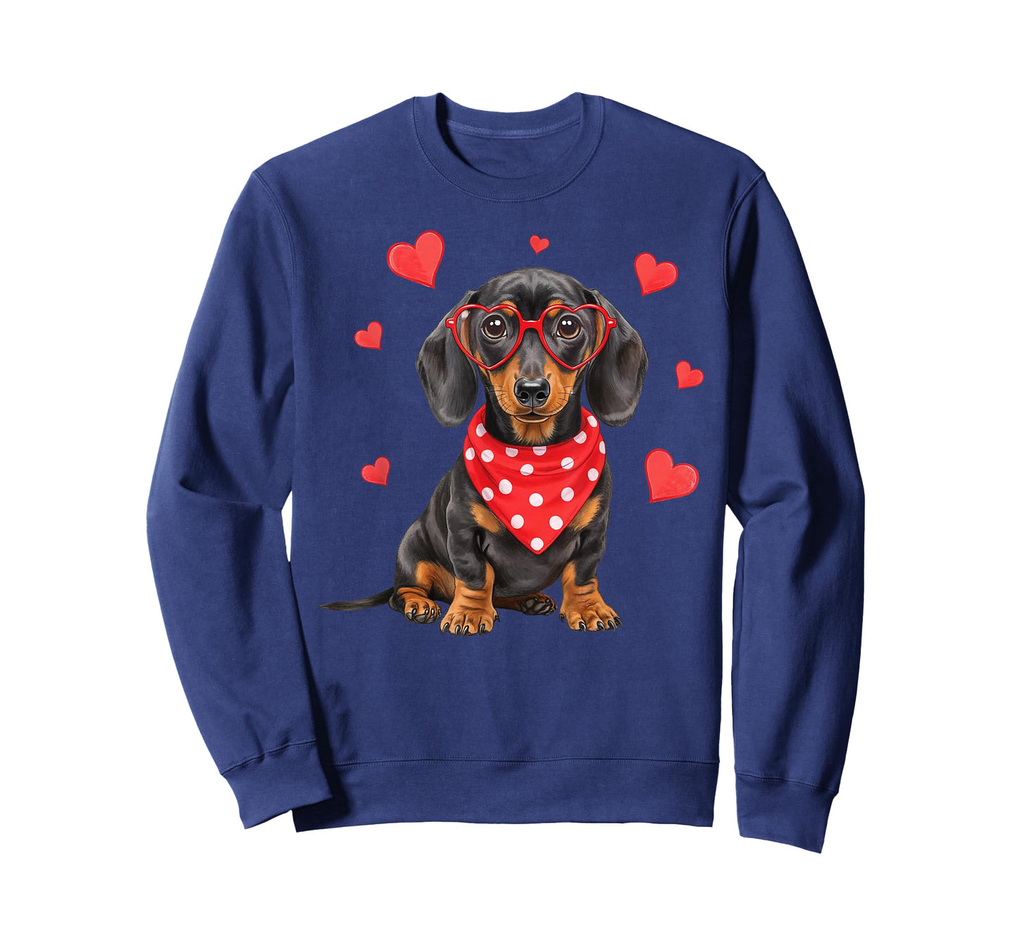 Dachshund Dog Valentines Day Cute Heart Glasses Dog Lovers T-Shirt