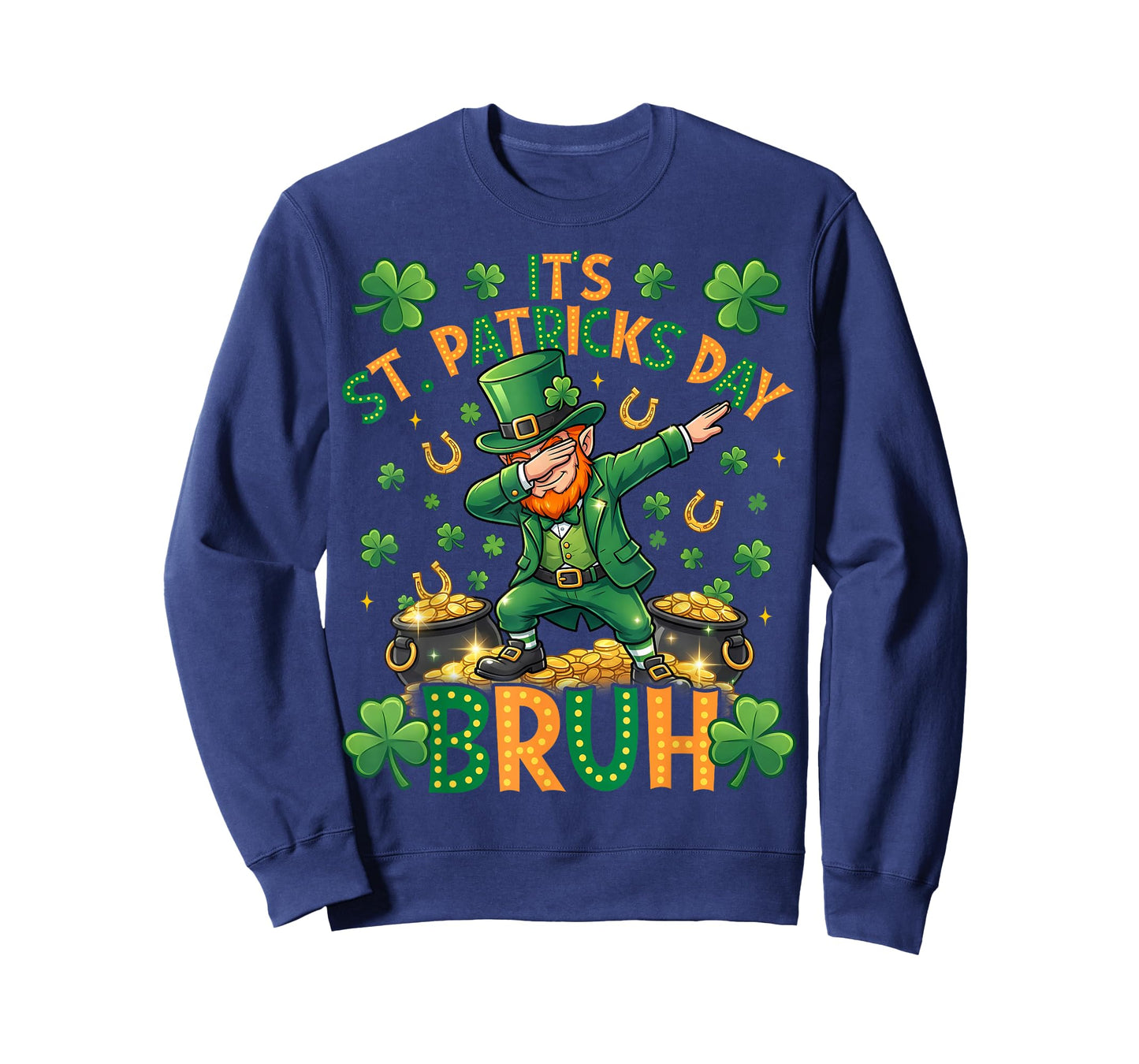 Bruh St Patricks Day Boys Kids Saint Patricks Day Leprechaun T-Shirt