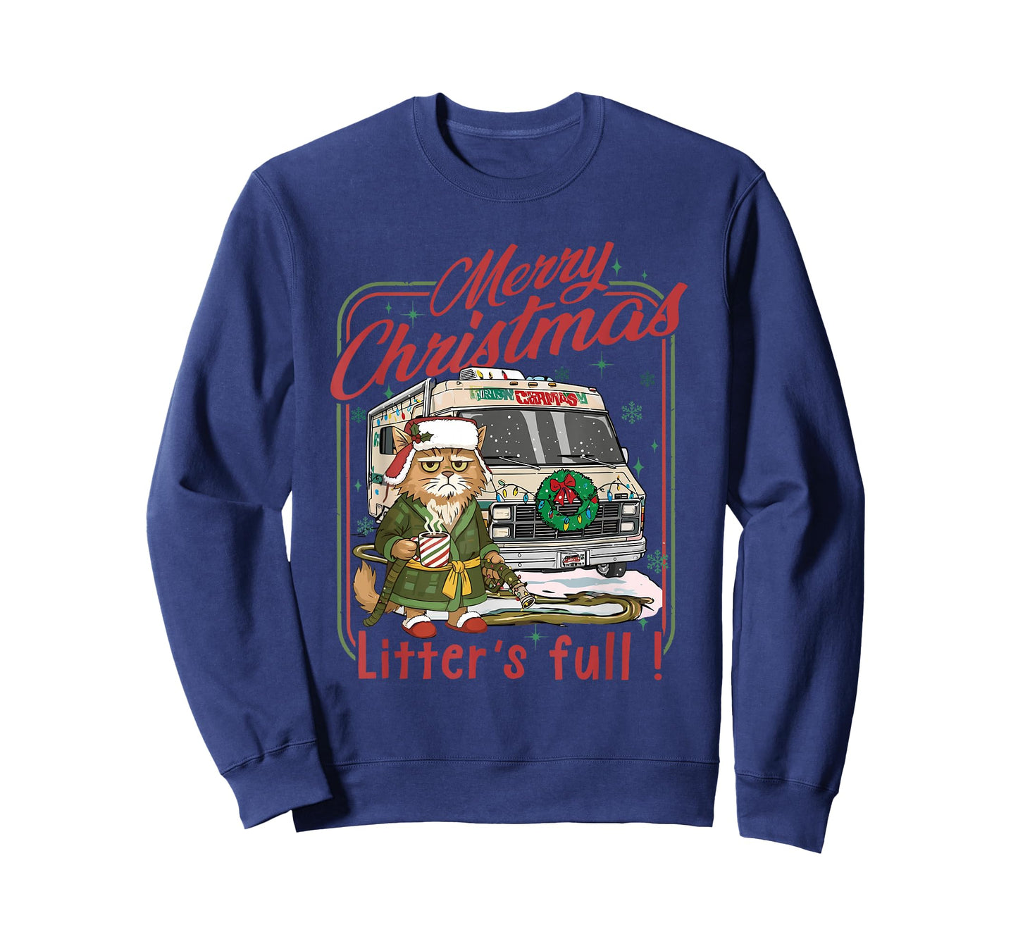 Merry Christmas Litter’s Full Cat Coffee Xmas Camping Lover T-Shirt