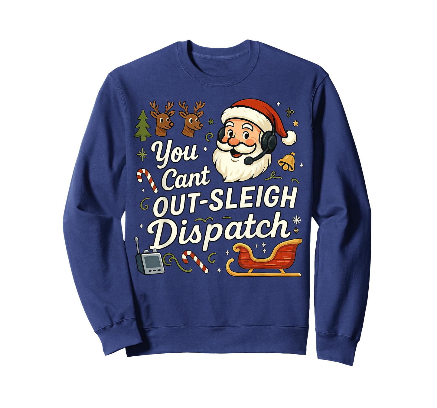 You Cant Out Sleigh Dispatch Christmas 911 Police Dispatcher T-Shirt