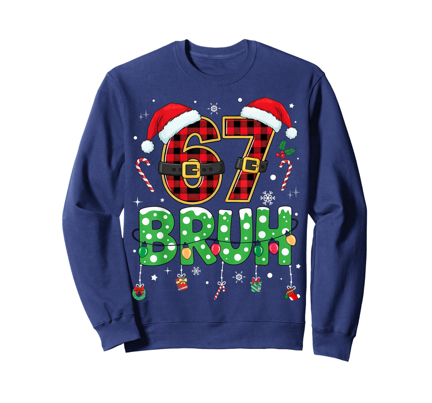 Bruh 67 Six Seven 6 7 Meme Christmas Funny Boy Girl Kids T-Shirt