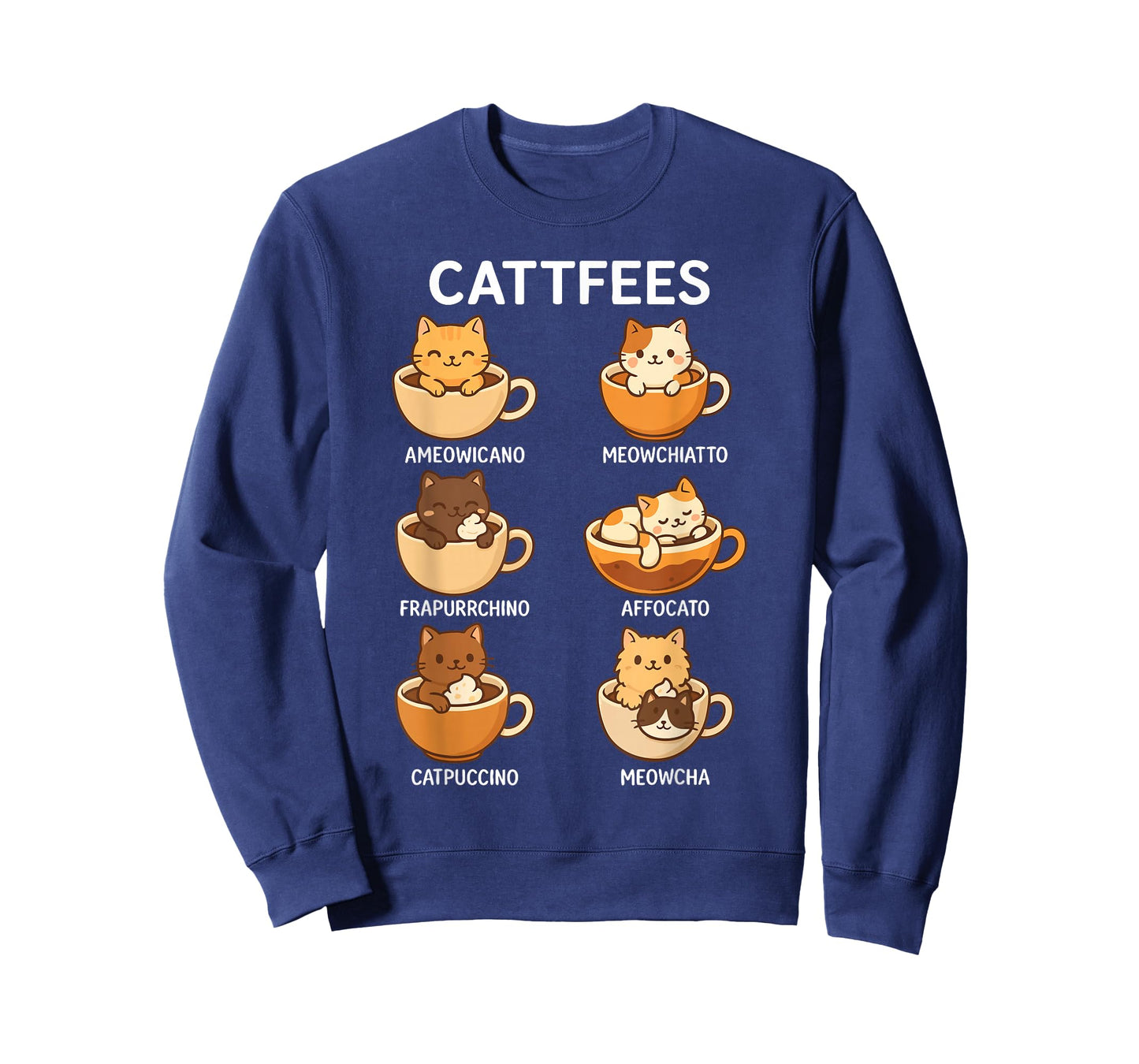 Cattfees Cute Cats Coffee Lovers Men Women T-Shirt