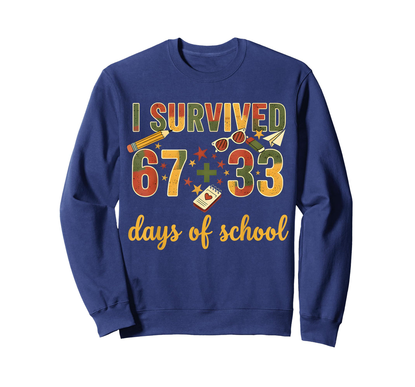 I Survived 67 + 33 Days of School 100 Days of School Teacher T-Shirt
