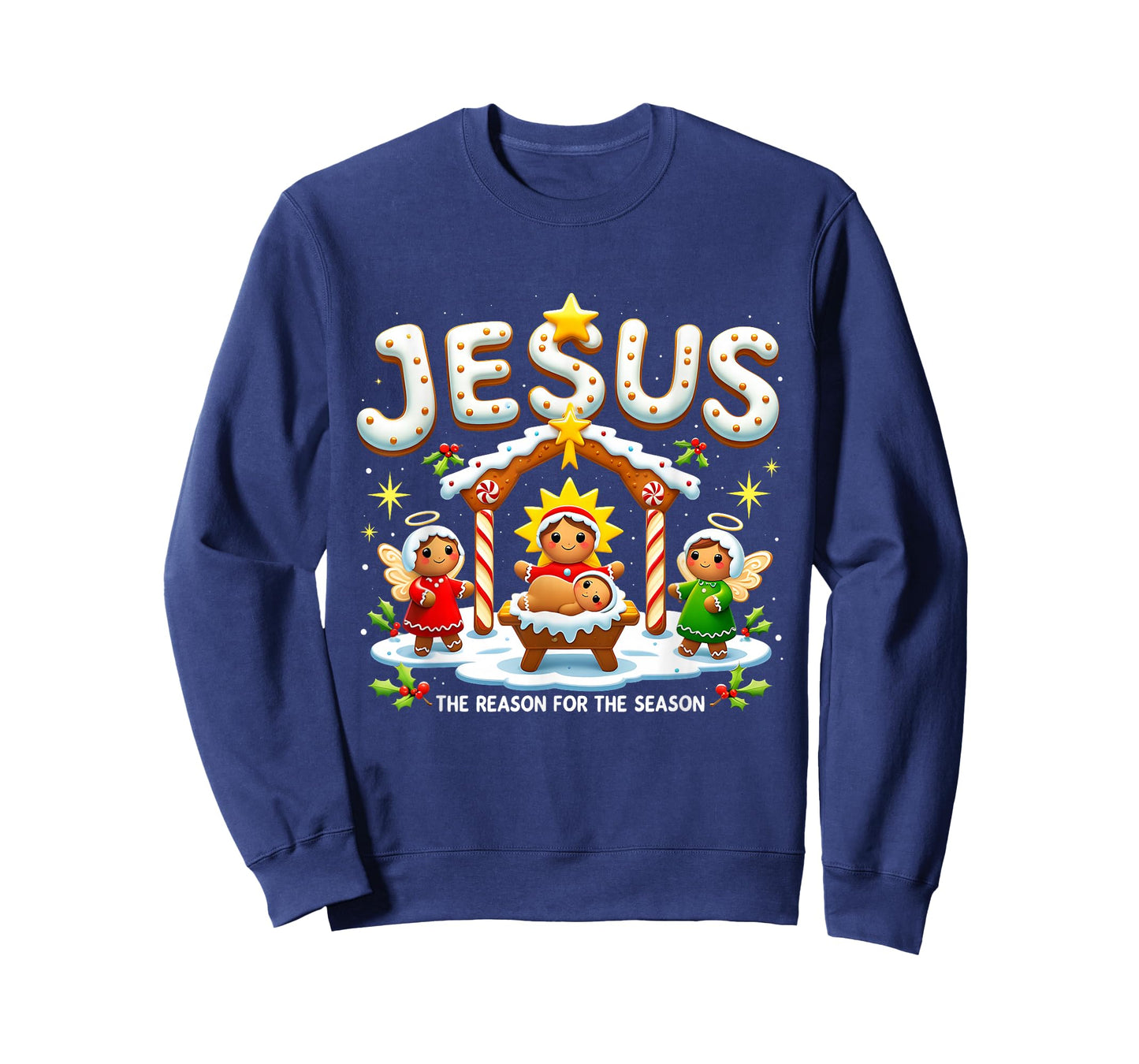 Jesus The Reason for Season Gingerbread Christmas Art T-Shirt