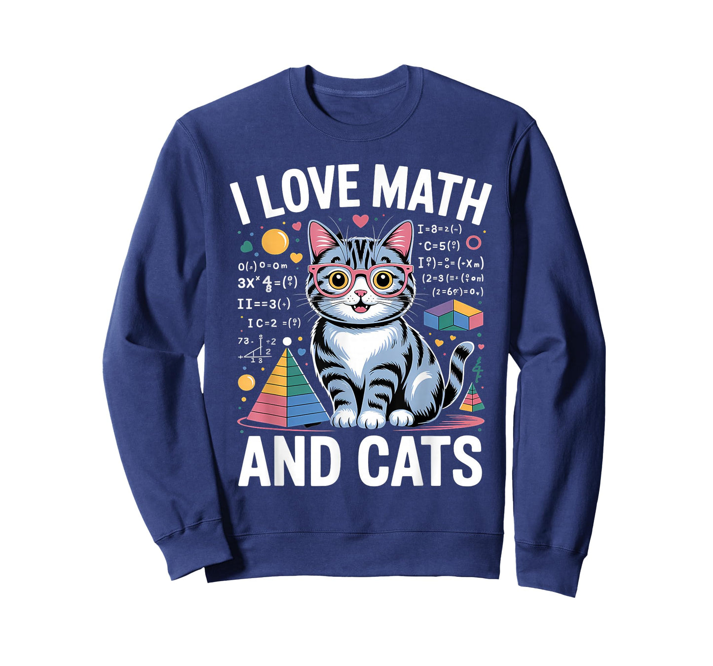 Math Cat Lover Funny Math Teacher I Love Math and Cats T-Shirt