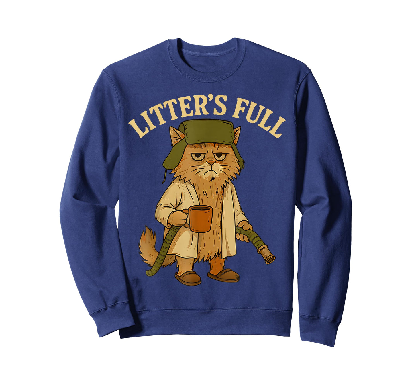 Litter’s Full Funny Cat Lovers Christmas Xmas Grumpy Humor T-Shirt