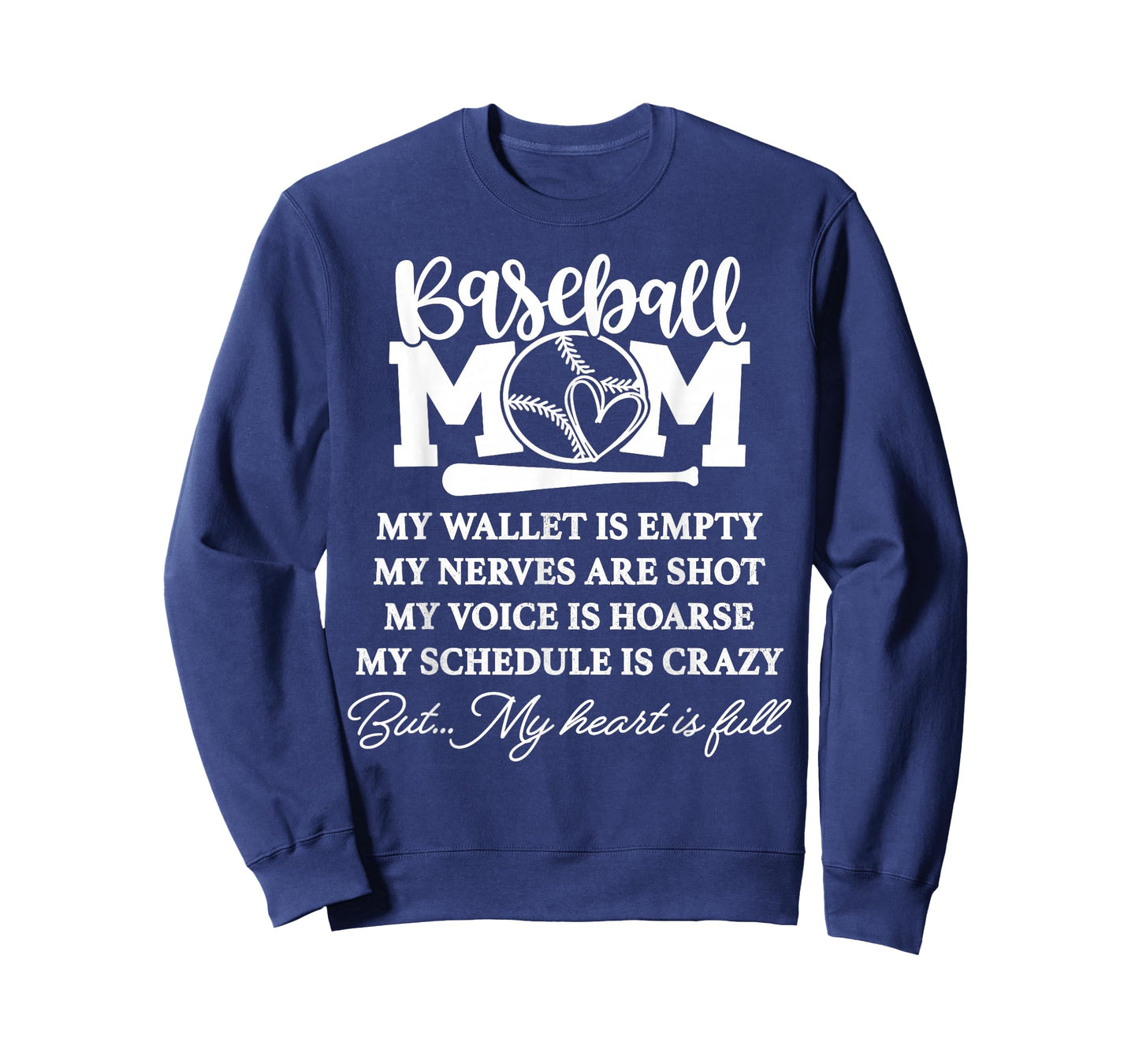 Baseball Mom My Wallet is Empty But My Heart is Full T-Shirt