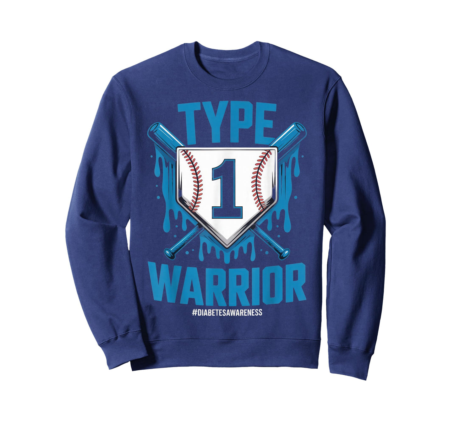 Type 1 Warrior Diabetes Awareness Baseball Enthusiasts T-Shirt