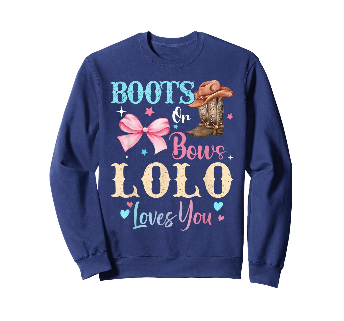 Boots or Bows Lolo Loves You Gender Reveal Family T-Shirt