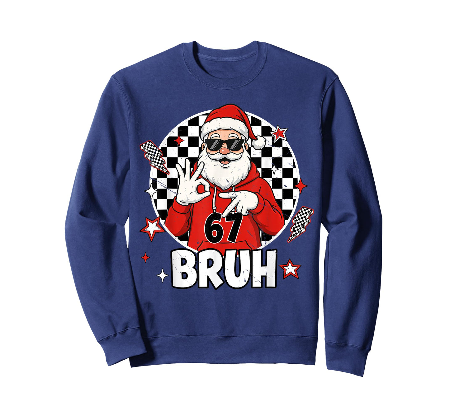 Funny 67 Meme Six Seven Christmas Bruh Santa Kids Boys Men T-Shirt