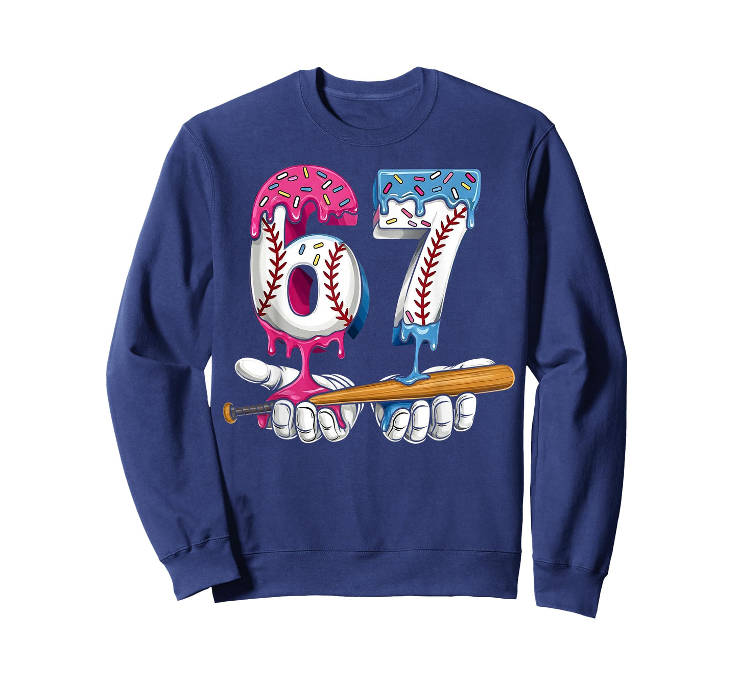 Baseball 67 Ice Cream Drip Six Seven Boys Funny Meme T-Shirt