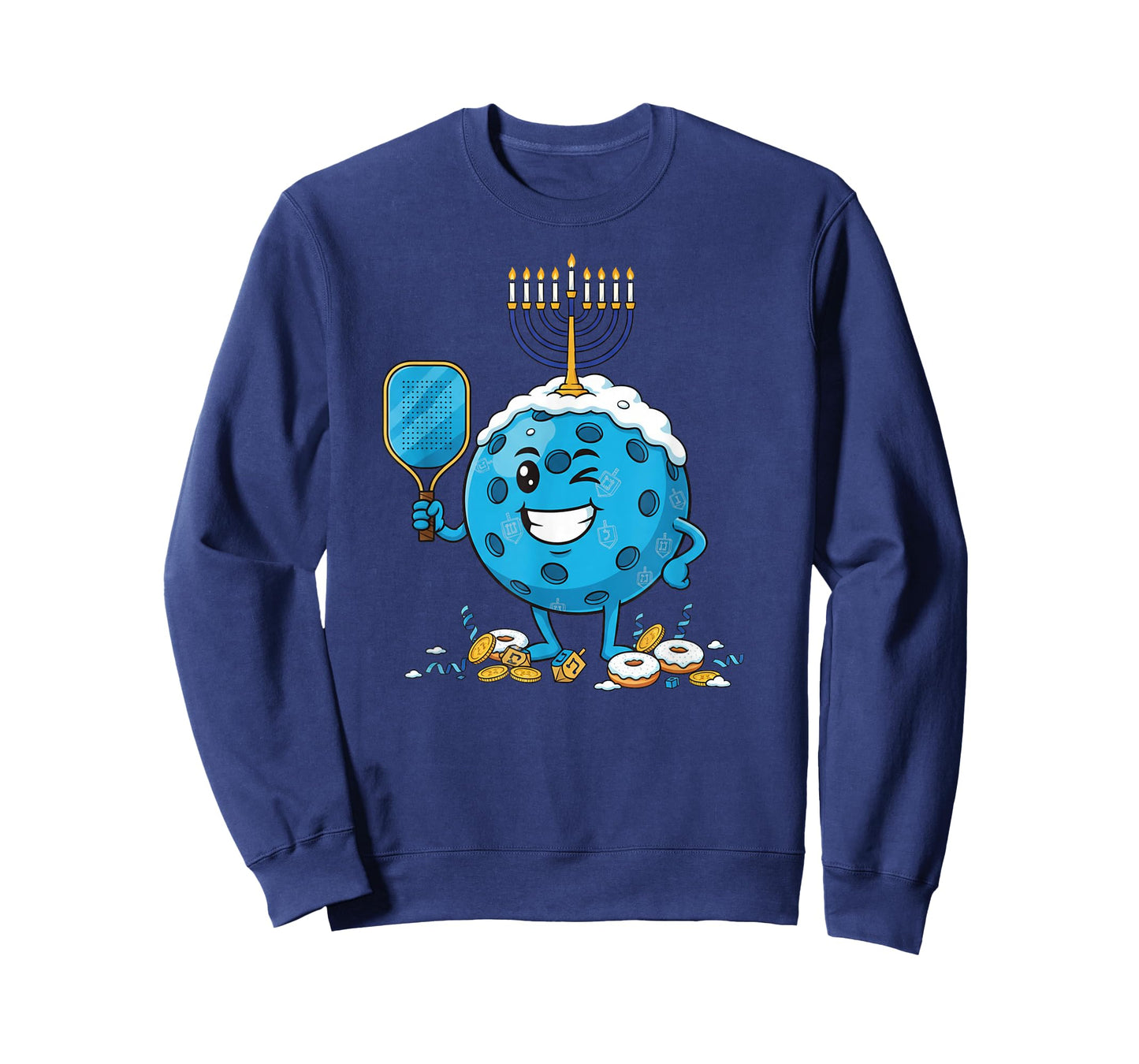 Funny Pickleball Dreidel Menorah Hanukkah Kids Womens Mens T-Shirt