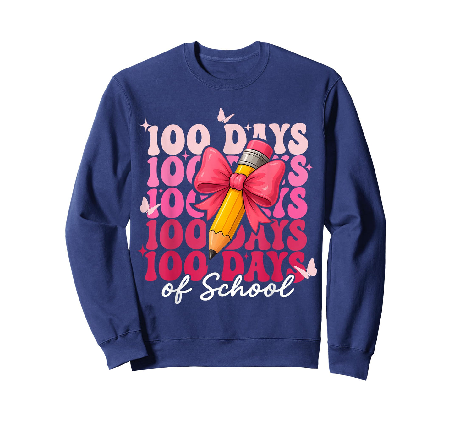 100 Days of School Girls Coquette Bow 100th Day of School T-Shirt