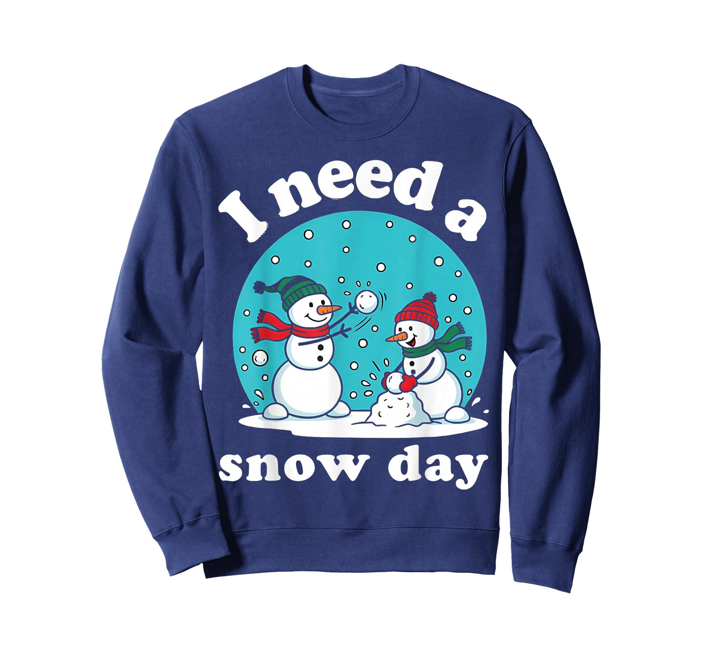 I Need a Snow Day for Teacher and Kids Funny Winter Snowman T-Shirt