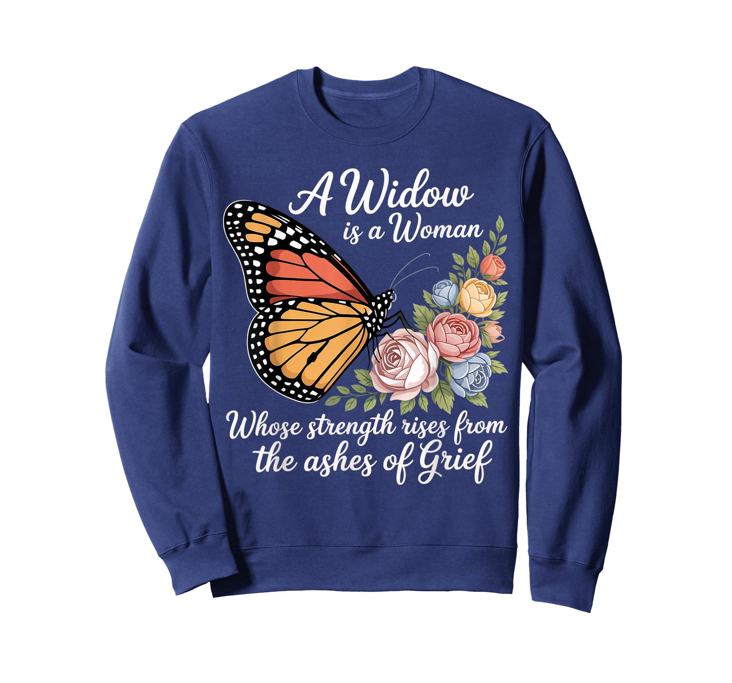 A Widow is A Woman Strength Butterfly Memorial Husband Widow T-Shirt