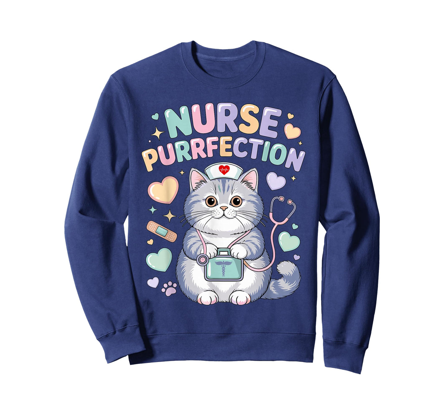 Funny Nurse Cat Pun Purrfection Kitten Lover Cute Nursing T-Shirt