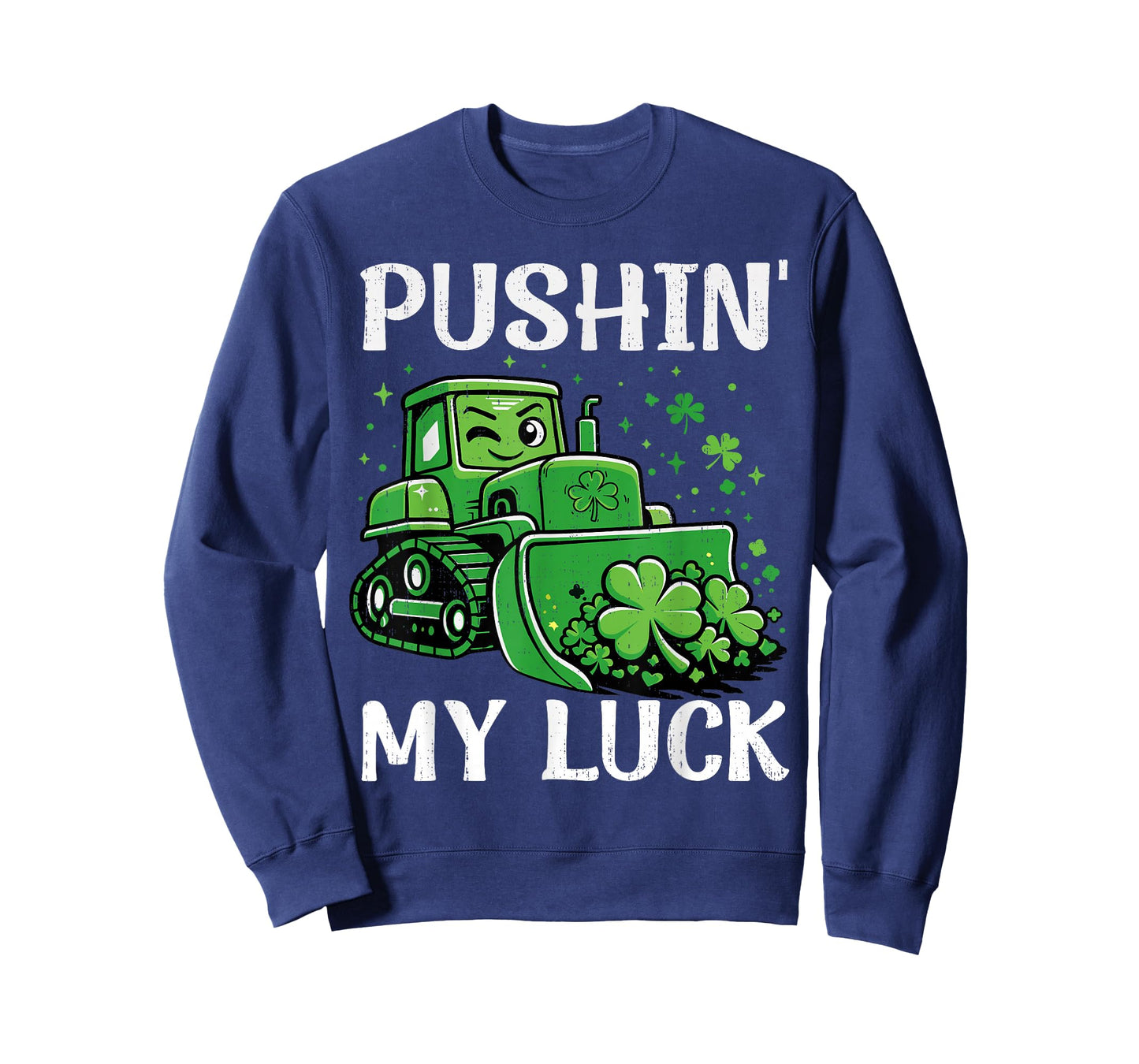 Pushin Luck Bulldozer St Patricks Day for Boys Kids Toddler T-Shirt