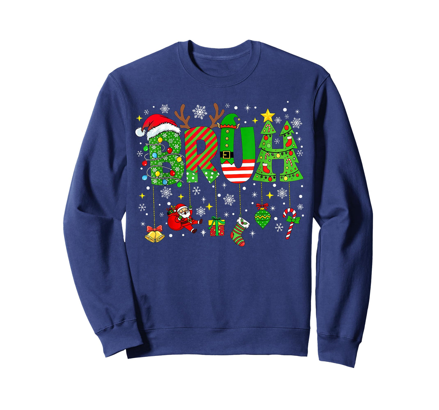 Bruh Christmas Kids Teens Boys Funny Christmas Humor T-Shirt