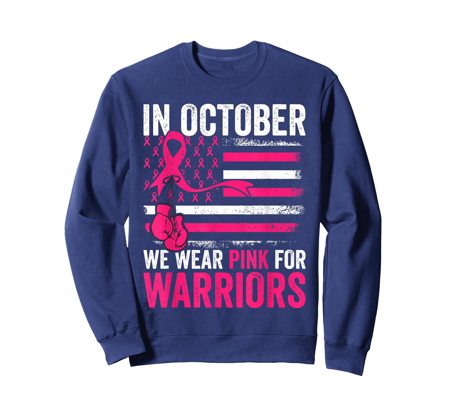 in October We Wear Pink for Warriors Breast Cancer Awareness T-Shirt