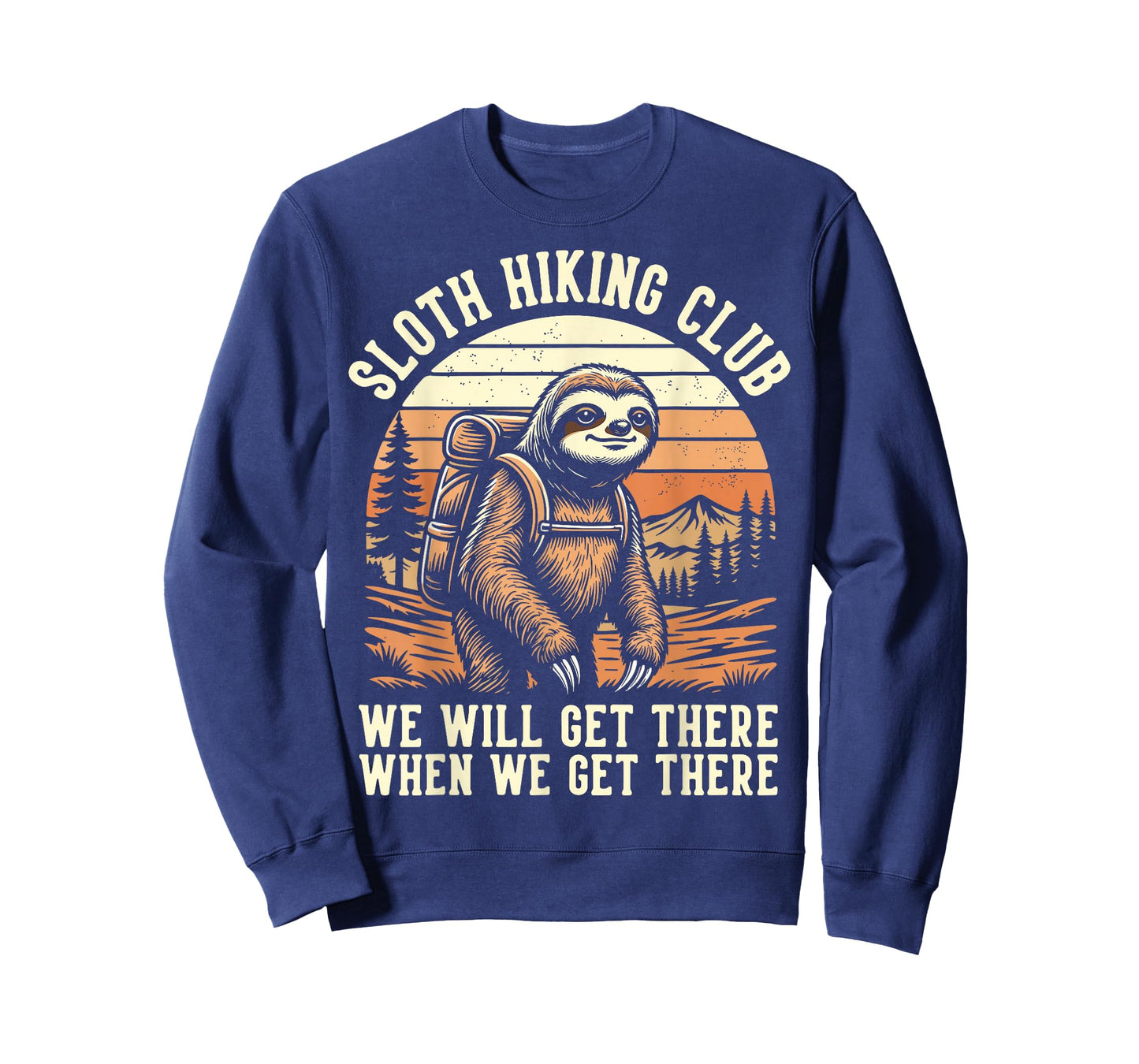 Funny Sloth Hiking Club Outdoor Hiker Men Women Vintage T-Shirt