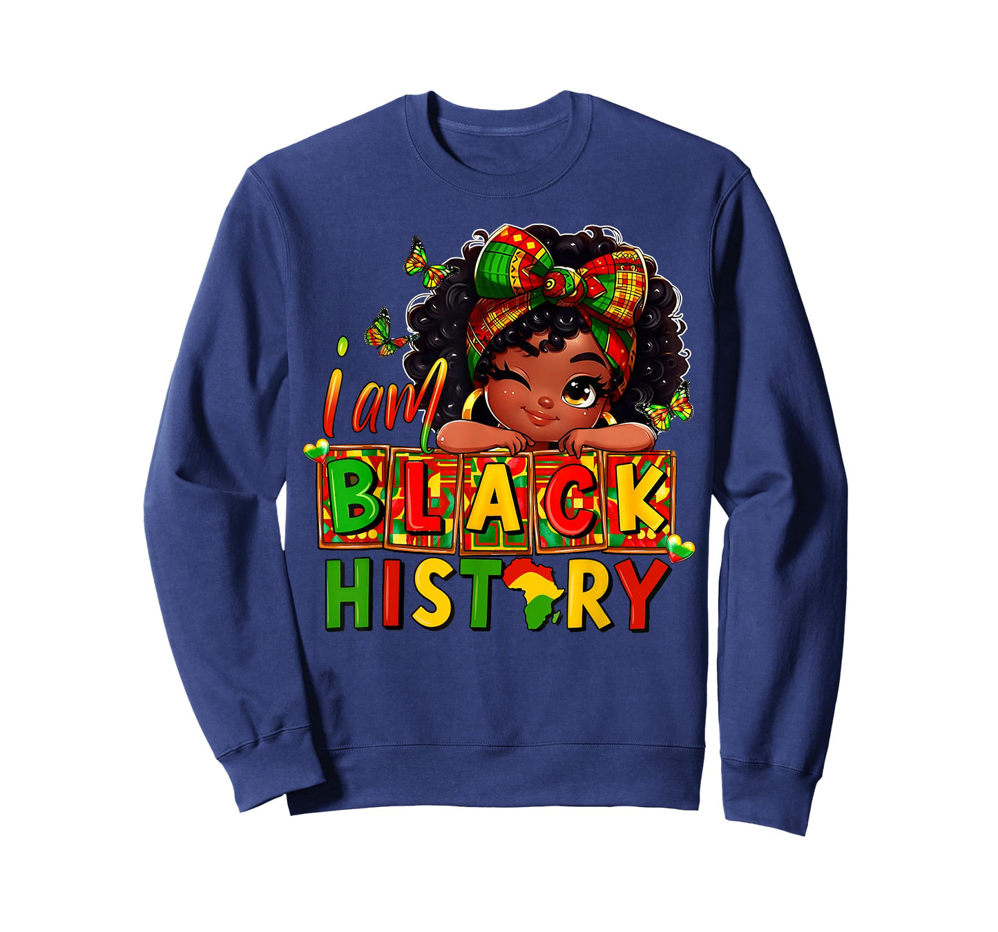 I Am Black History Afro Girl Melanin Princess Kids T-Shirt