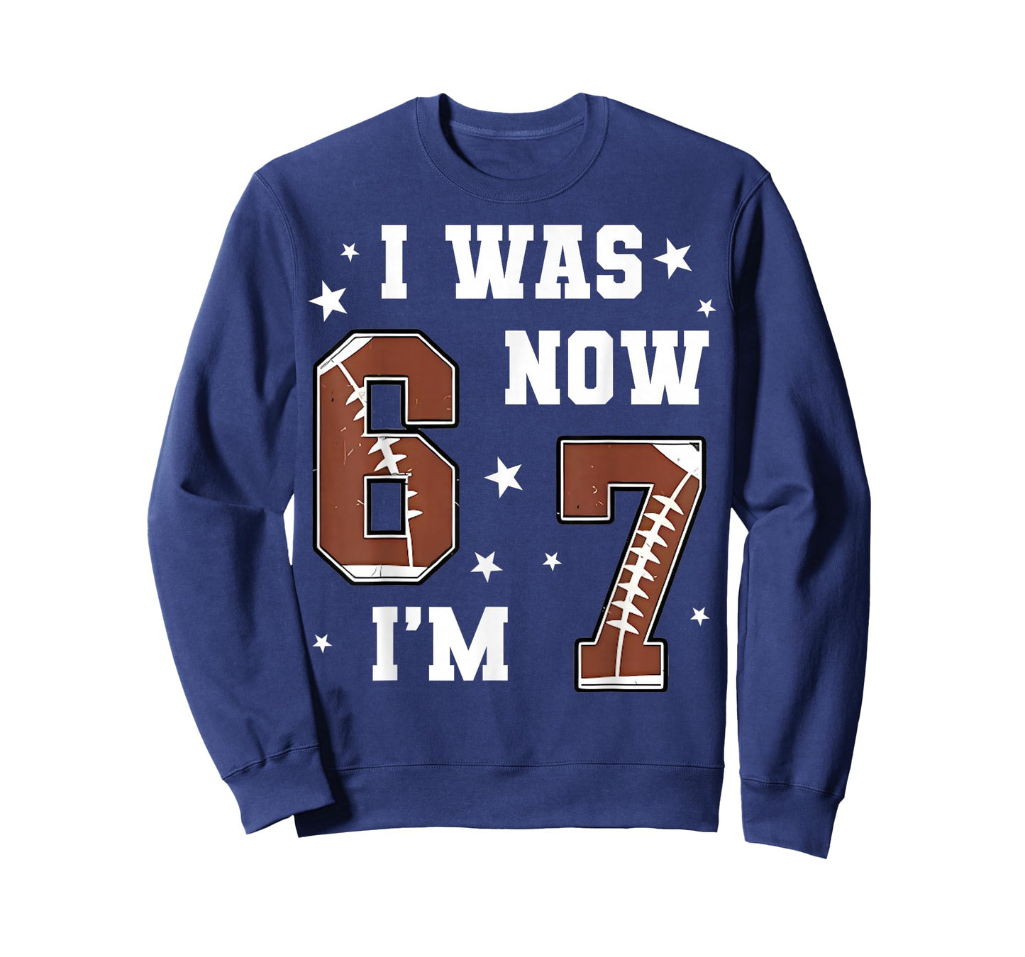 I was 6 Now I'm 7 Year Old Football Theme 7th Birthday Boy T-Shirt
