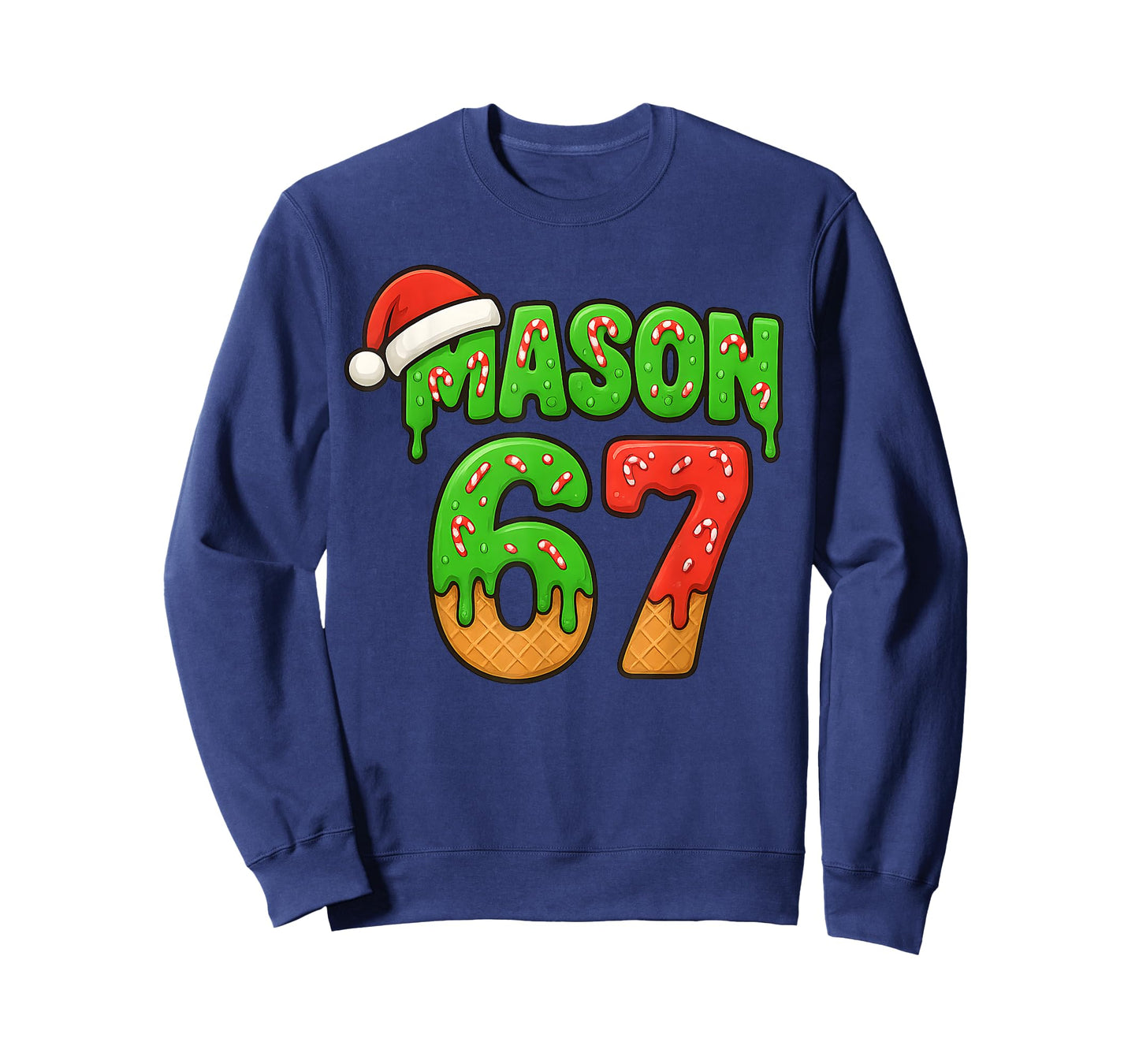 Mason 67 Christmas Ice Cream Drip Meme Six Seven Baseball T-Shirt