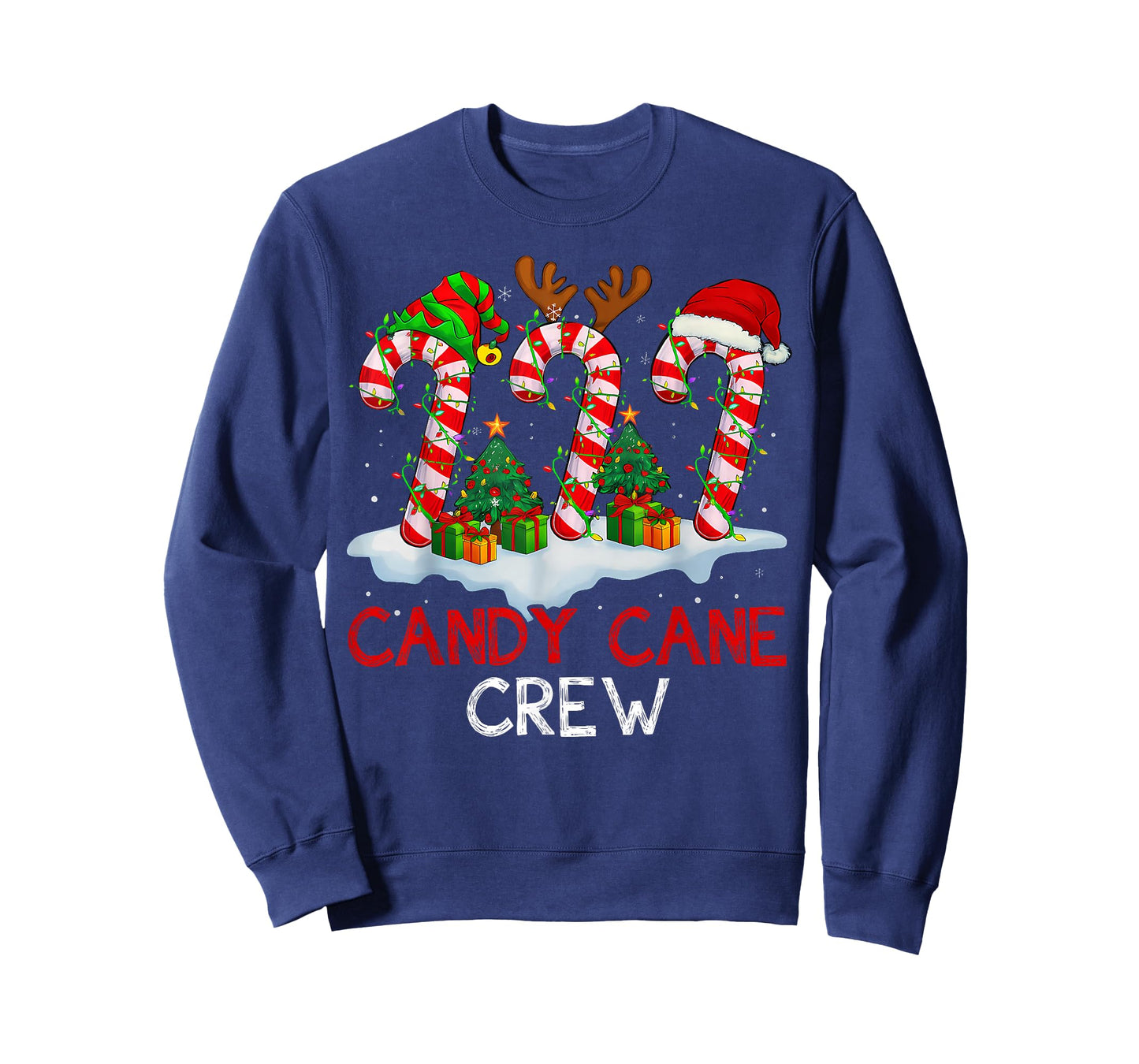 Candy Cane Crew Shirt Adult Men Women Kids Christmas Pajamas T-Shirt