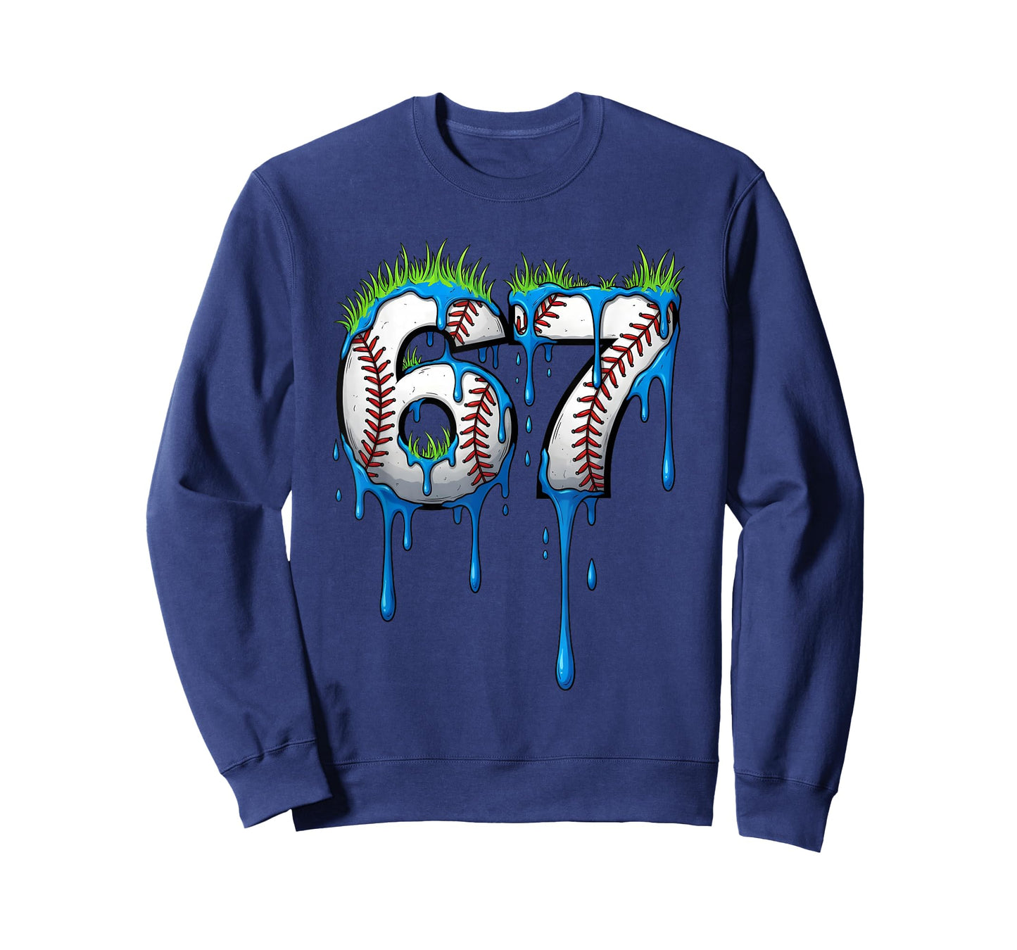 Baseball 67 Six Seven Funny Gen Alpha Meme Blue Drip Boys T-Shirt