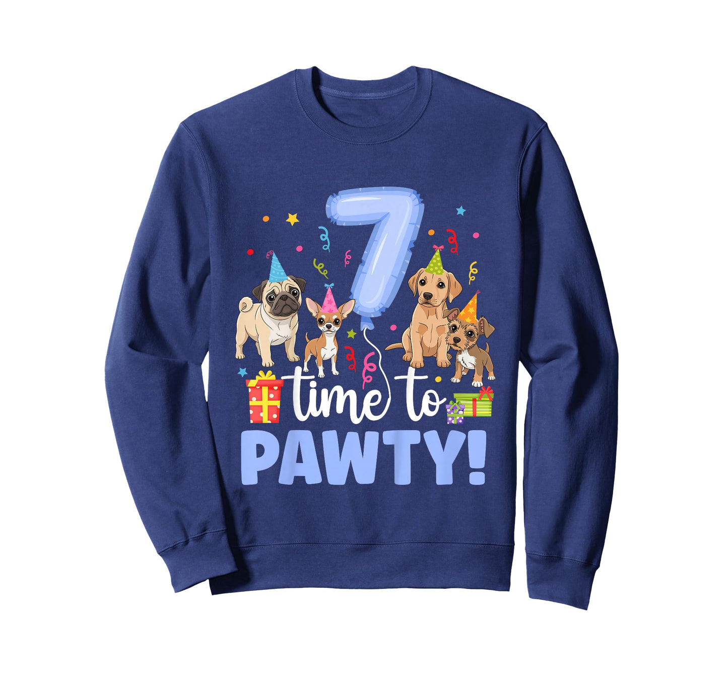7th Dog Birthday Party Seven Year Old Puppy Birthday T-Shirt