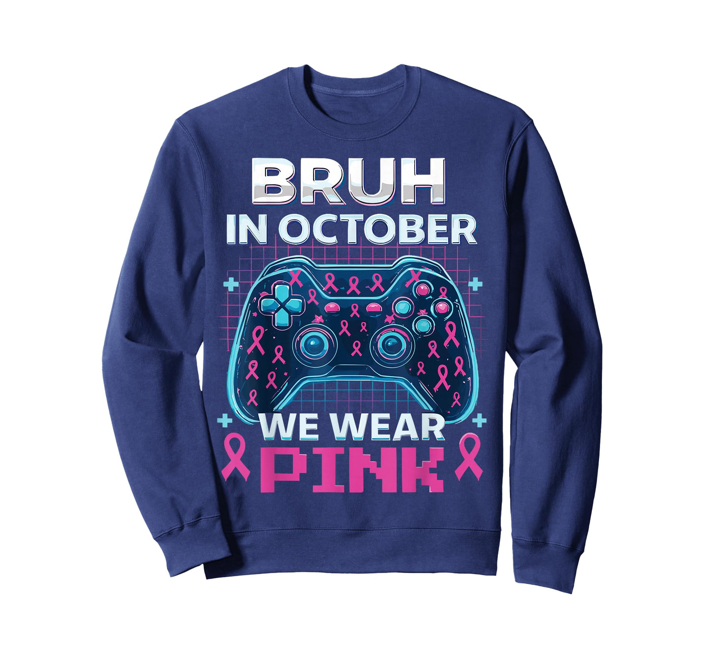 Bruh in October We Wear Pink Breast Cancer Toddler Boys T-Shirt