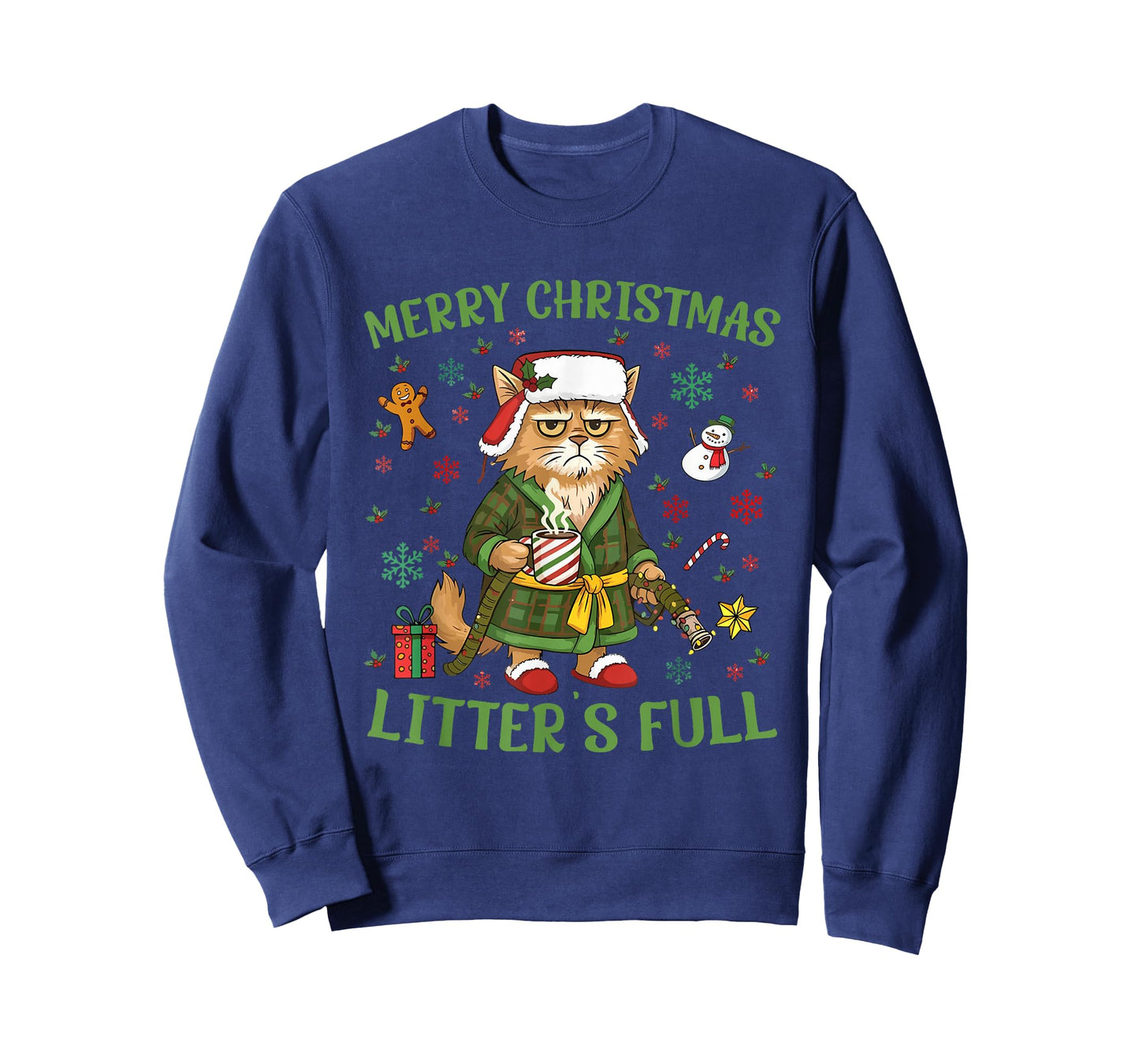 Funny Litter’s Full Cat Parody Tee Christmas T-Shirt