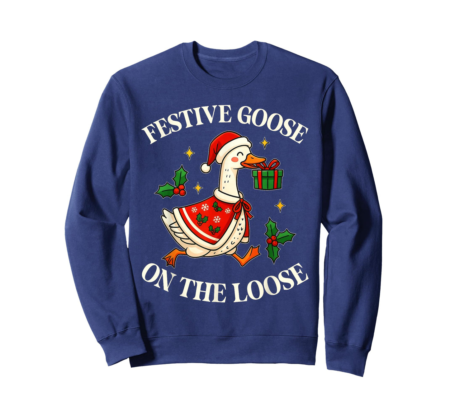 Festive Goose On The Loose Funny Goosemas Christmas Pajama T-Shirt