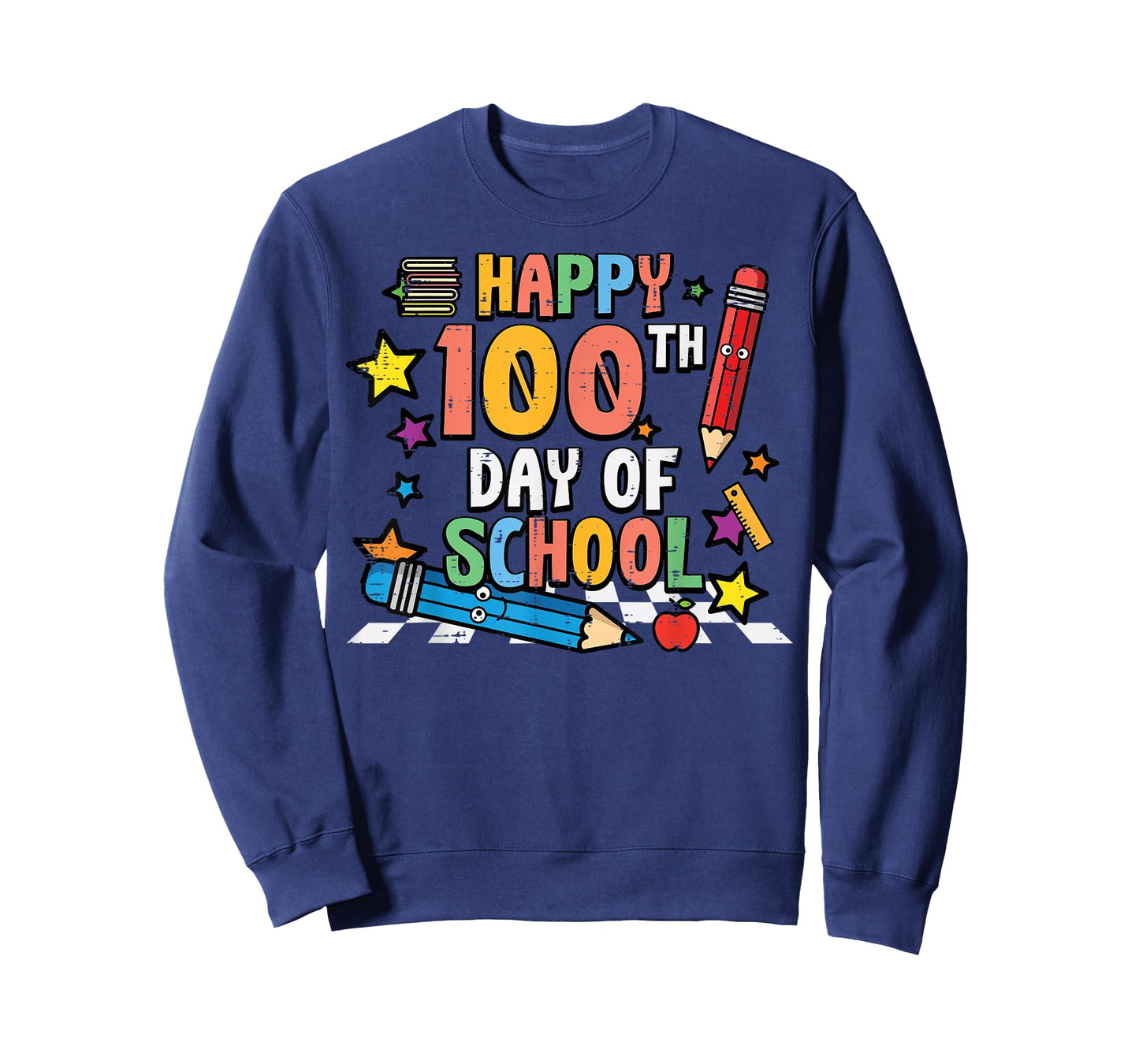 Happy 100th Day of School Pencils 100 Days Men Women Kids T-Shirt