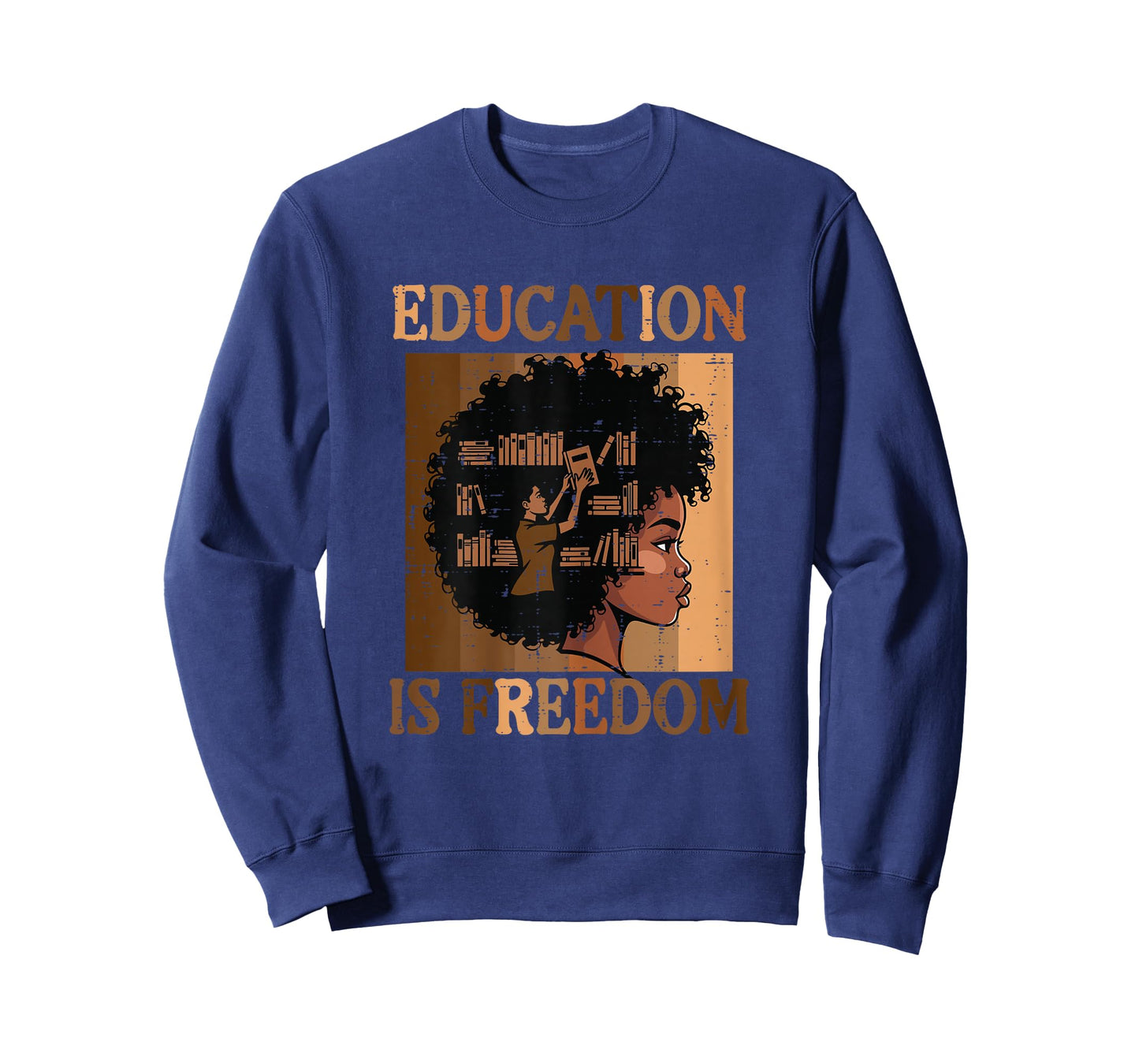 Black History Afro Woman Education Freedom Girls Kids Women T-Shirt