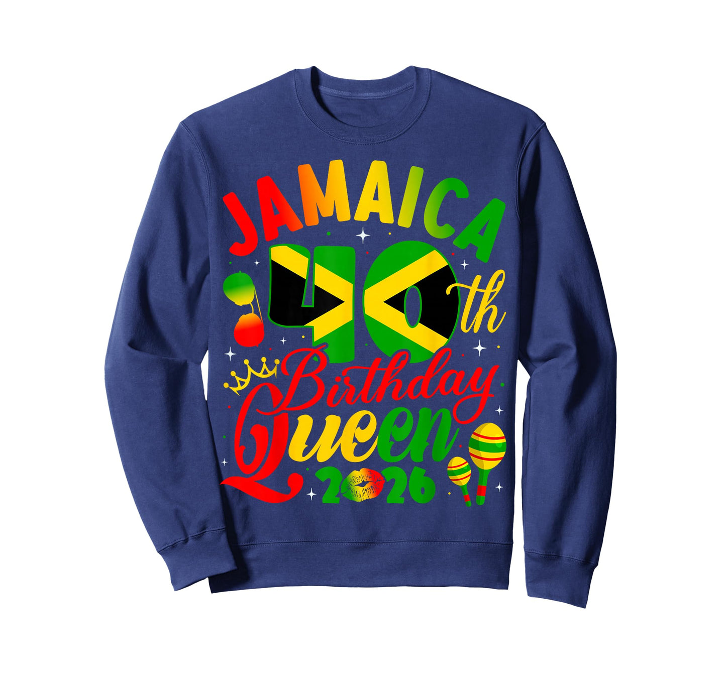 40th Birthday Queen Jamaica Girl Matching Party 2026 T-Shirt