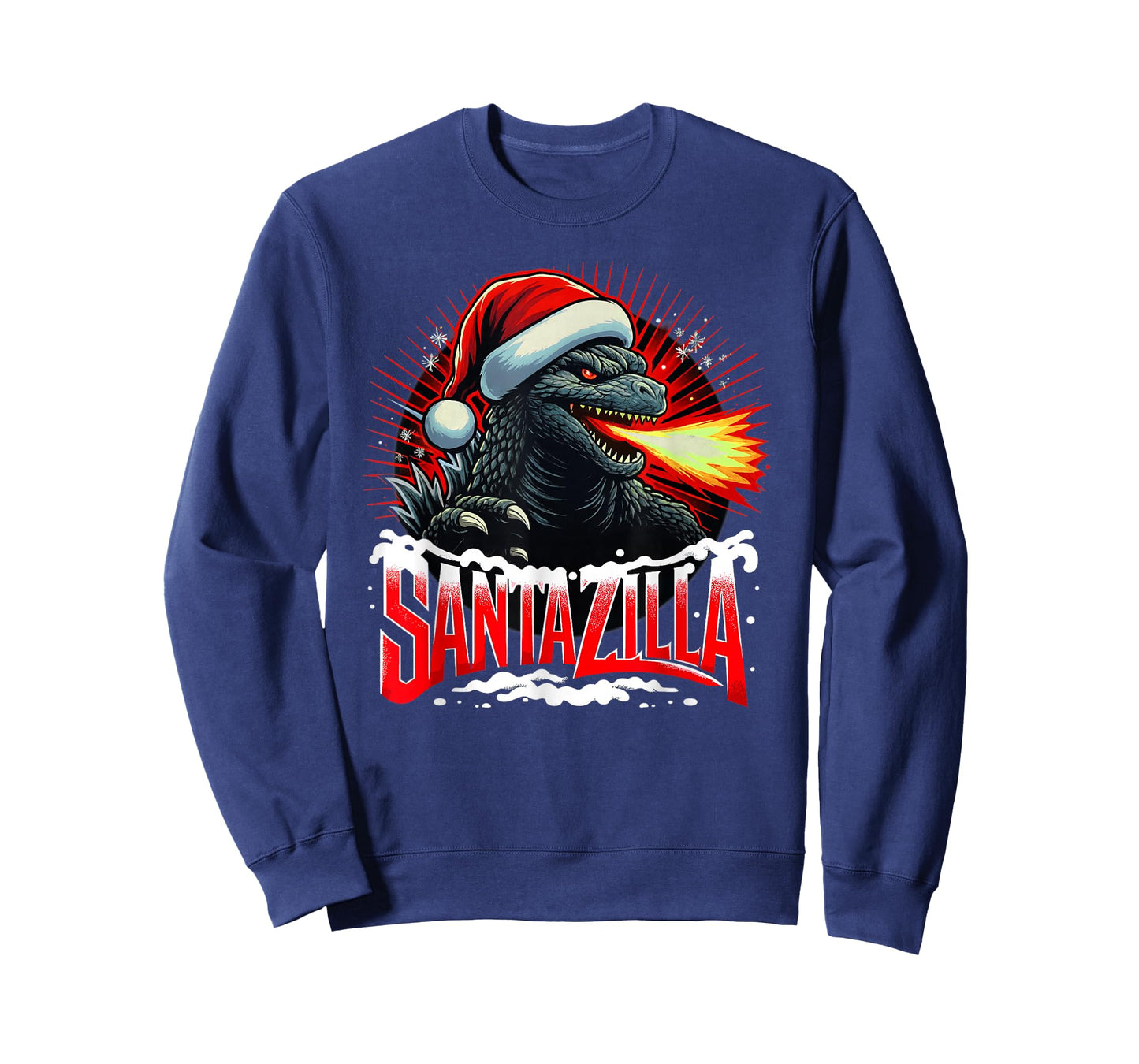 Xmas Christmas Santazilla Funny Holiday Monster Dinosaur T-Shirt