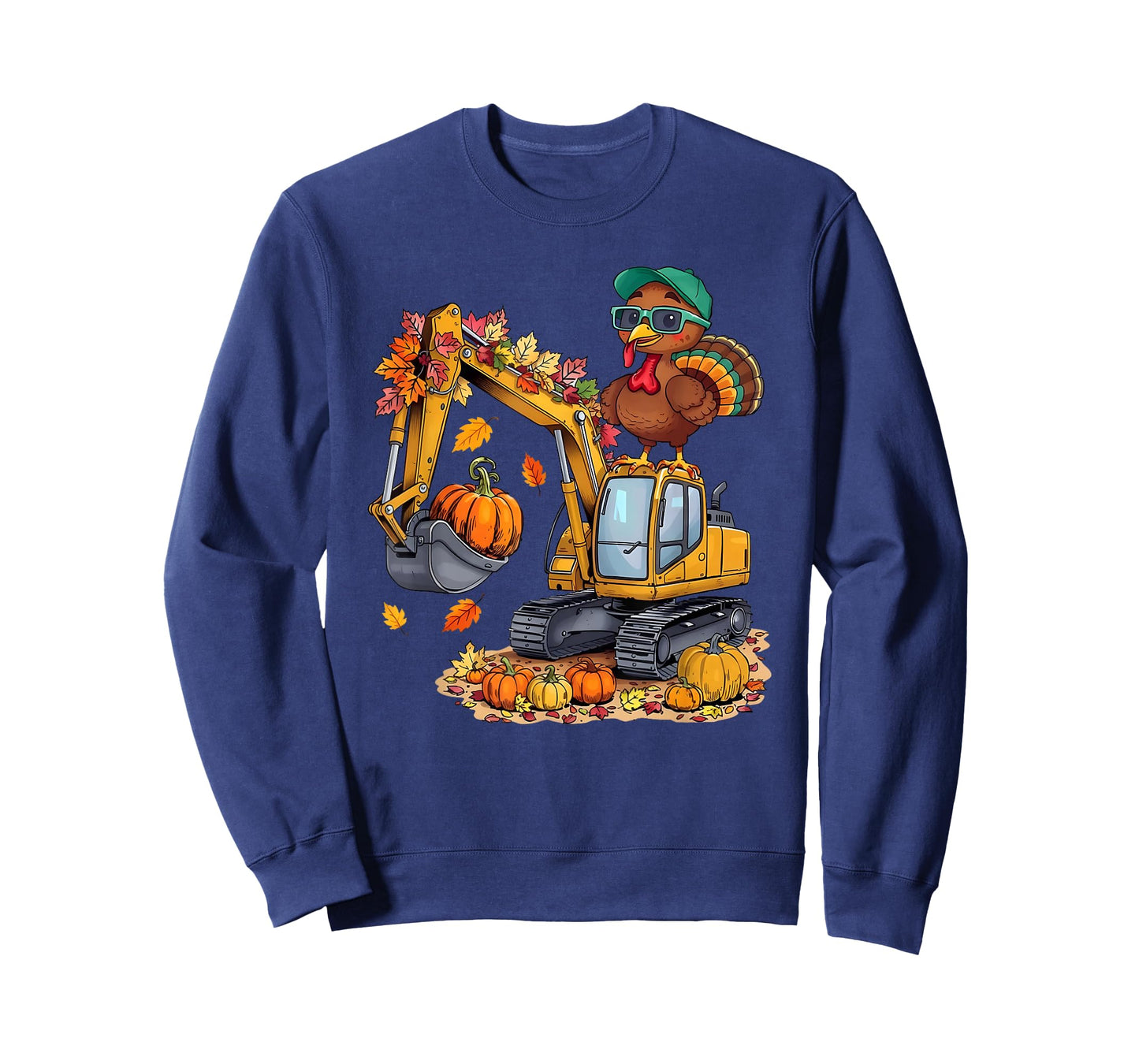 Kids Thanksgiving Construction Trucks Fall Toddler Boys Kid T-Shirt